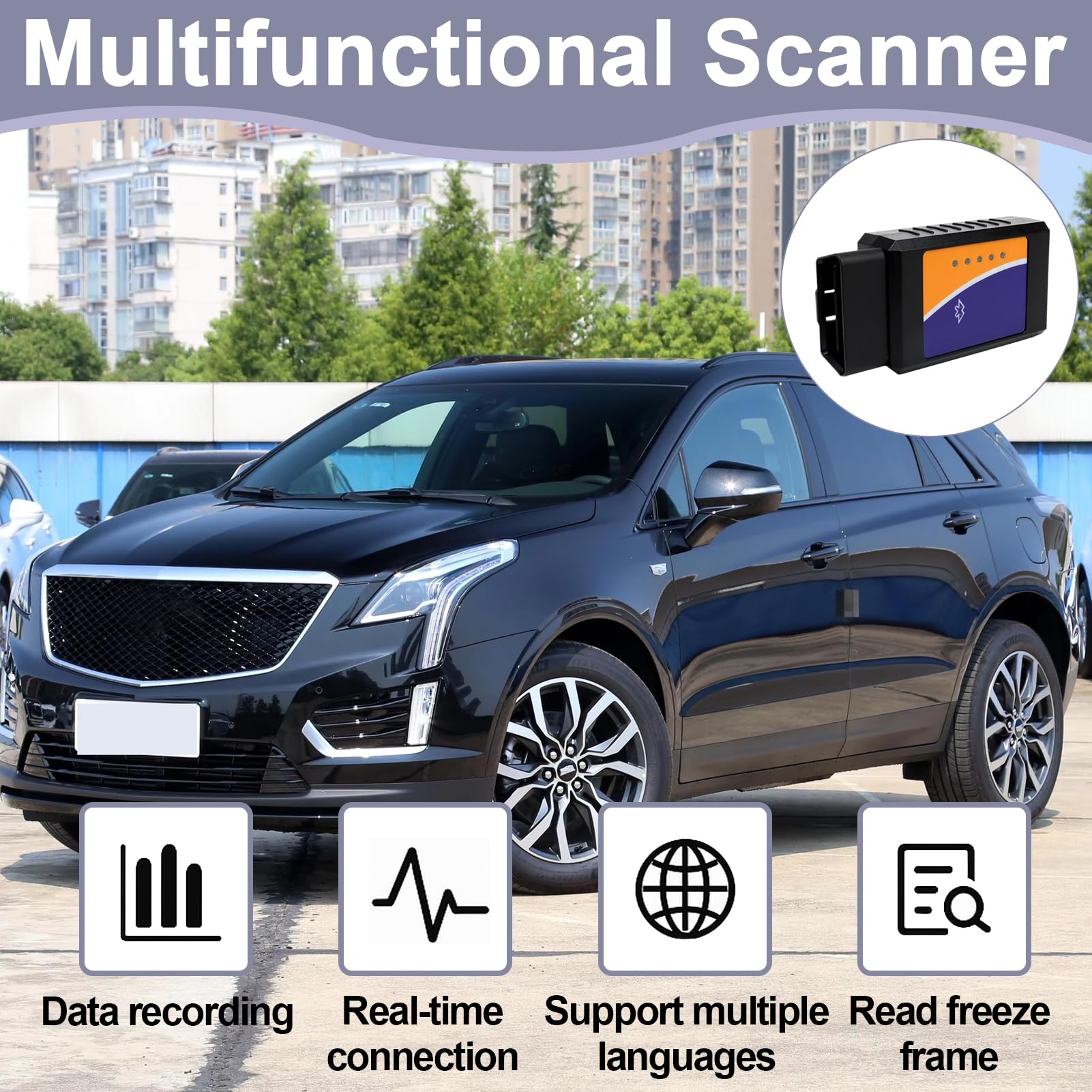 Scanner, Bluetooth Diagnosis Coche,Diagnosis Coche Multimarca,Escaner para Coches,para Todos los vehículos de protocolo,Detector Fallos Cóche,Scaners para Cóches