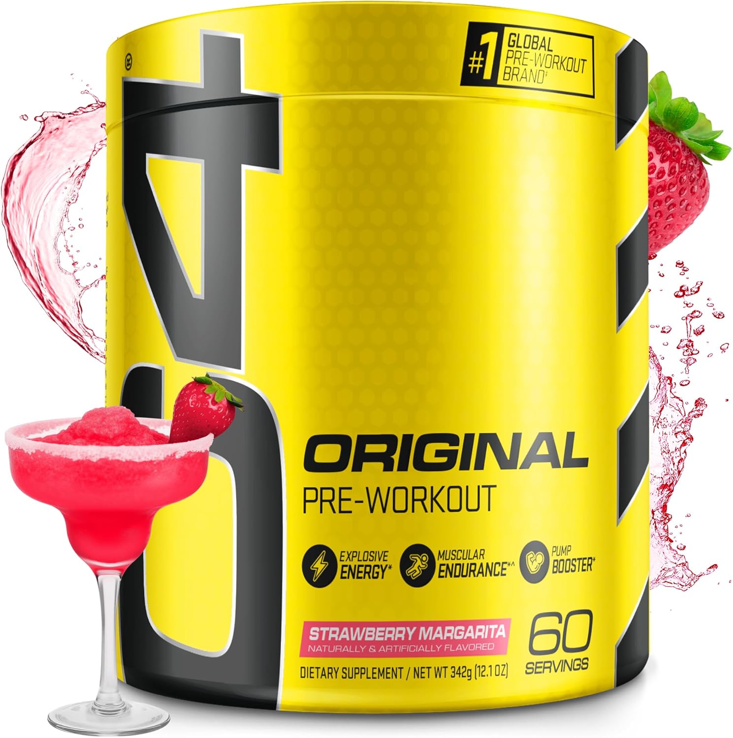 ((Best By 10/2026))Cellucor C4 Original Pre Workout Powder Strawberry Margarita | Vitamin C for Immune Support | Sugar Free Preworkout Energy for Men & Women | 150mg Caffeine + Beta Alanine + Creatine | 60 Servings Strawberry Margarita 60 Servings (Pack of 1)