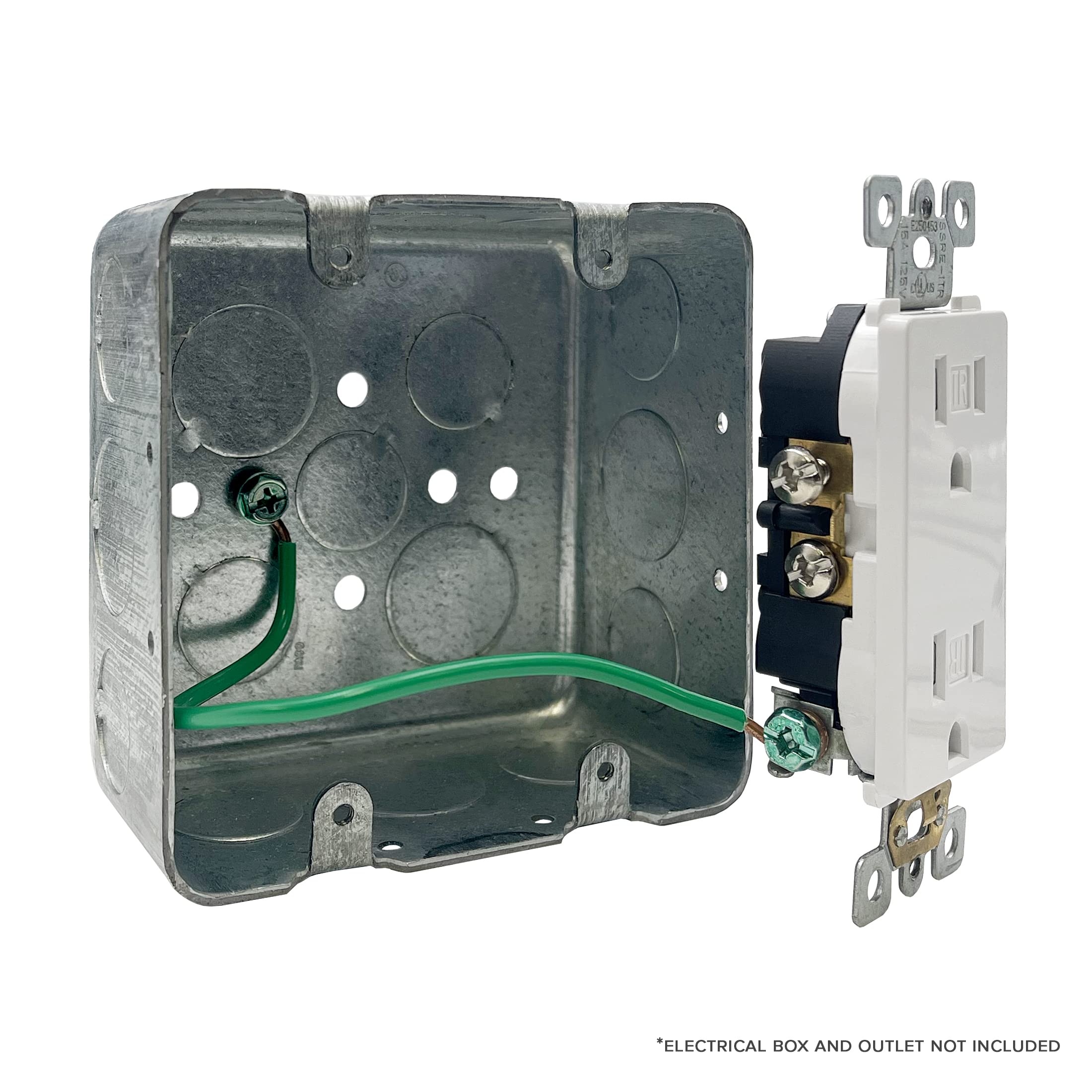 Maxxima 8 pulgadas. 12 AWG 1 cable sólido pelado a tierra coletas con tornillos, verde (paquete de 100)