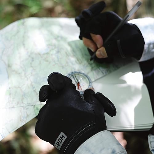 Miniatura 5 de FRDM Guantes híbridos convertibles resistentes al viento, pantalla táctil, fotografía, senderismo, ciclismo, actividades al aire libre, para hombres