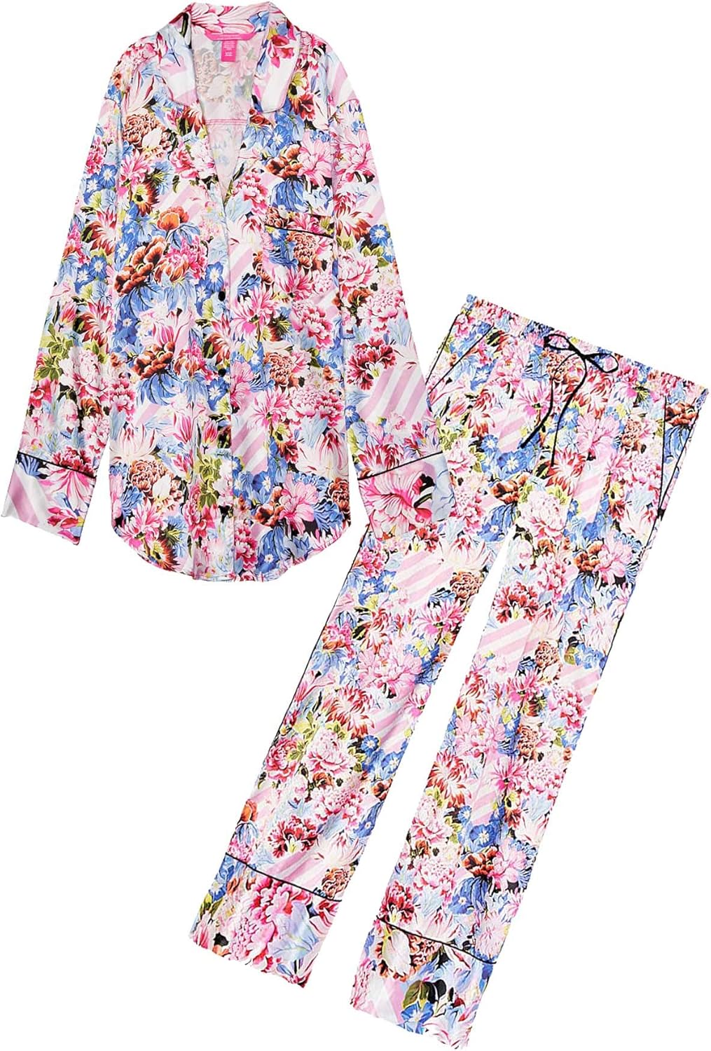 Victoria's Secret Mary Katrantzou Satin Pajama Set PJ Fashion Show Floral Small