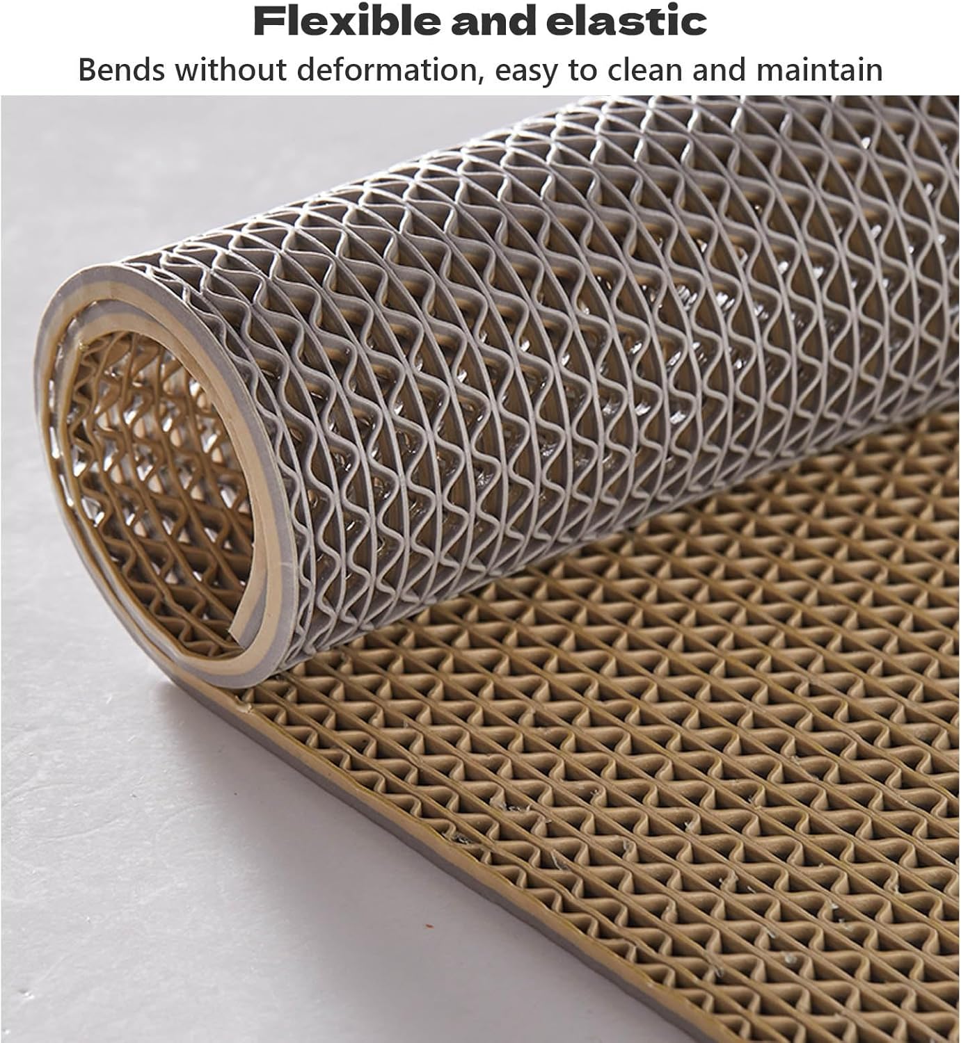 Commercial Non Slip Floor Mat 5mm Thick Drainage PVC Mat Waterproof Hollow Door Mat for Pool Bathroom Kitchen Patio Garage(Coffee Gray,50x120cm)