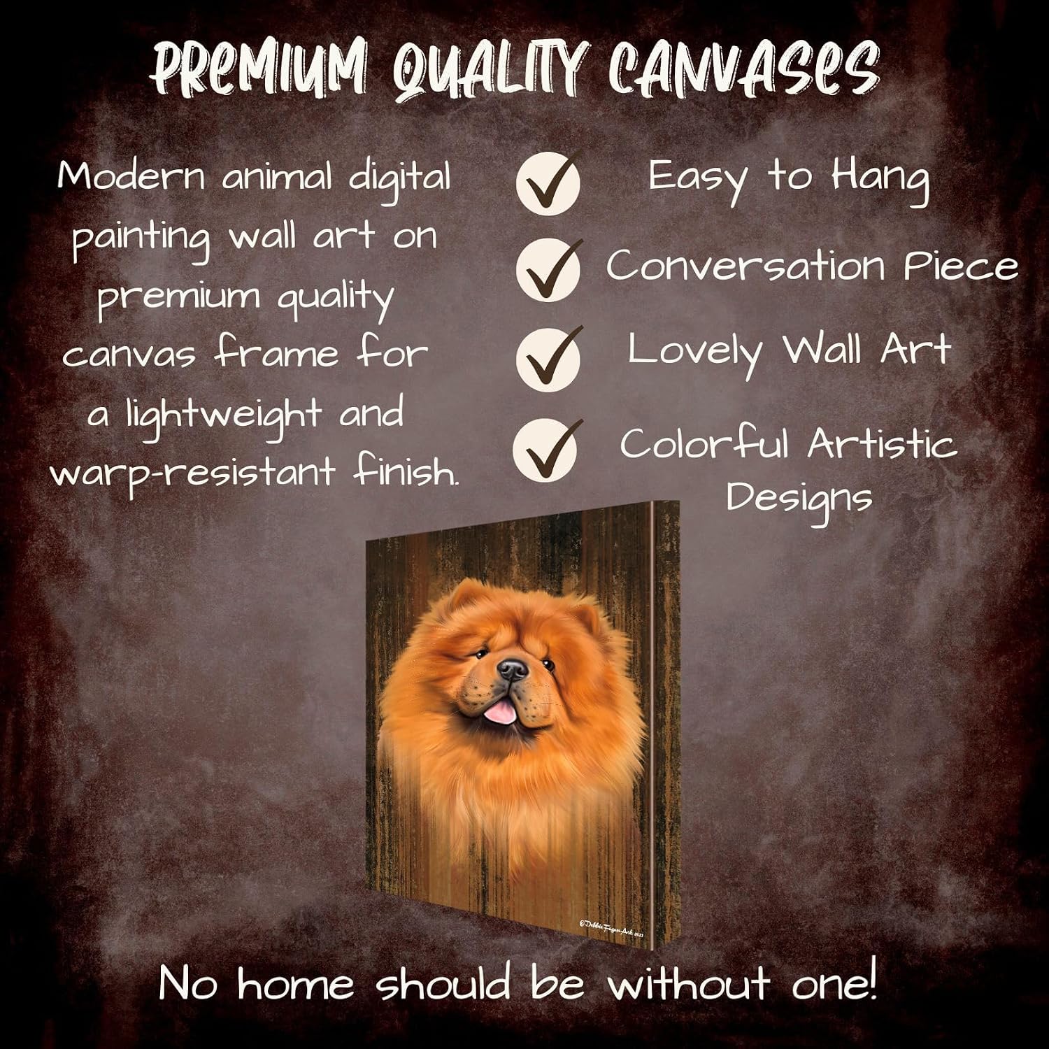 Doggie of the Day Rustic with Chow Chow Dogs Canvas Wall Art - Premium Quality Ready to Hang Room Decor - 1.5" Thick Canvas Wrap 11" x 14"