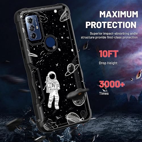 Miniatura 3 de Funda para Moto G Play 2023, funda para Moto G Pure, Moto G Power 2022, doble capa protección contra caídas de grado militar de 10 pies