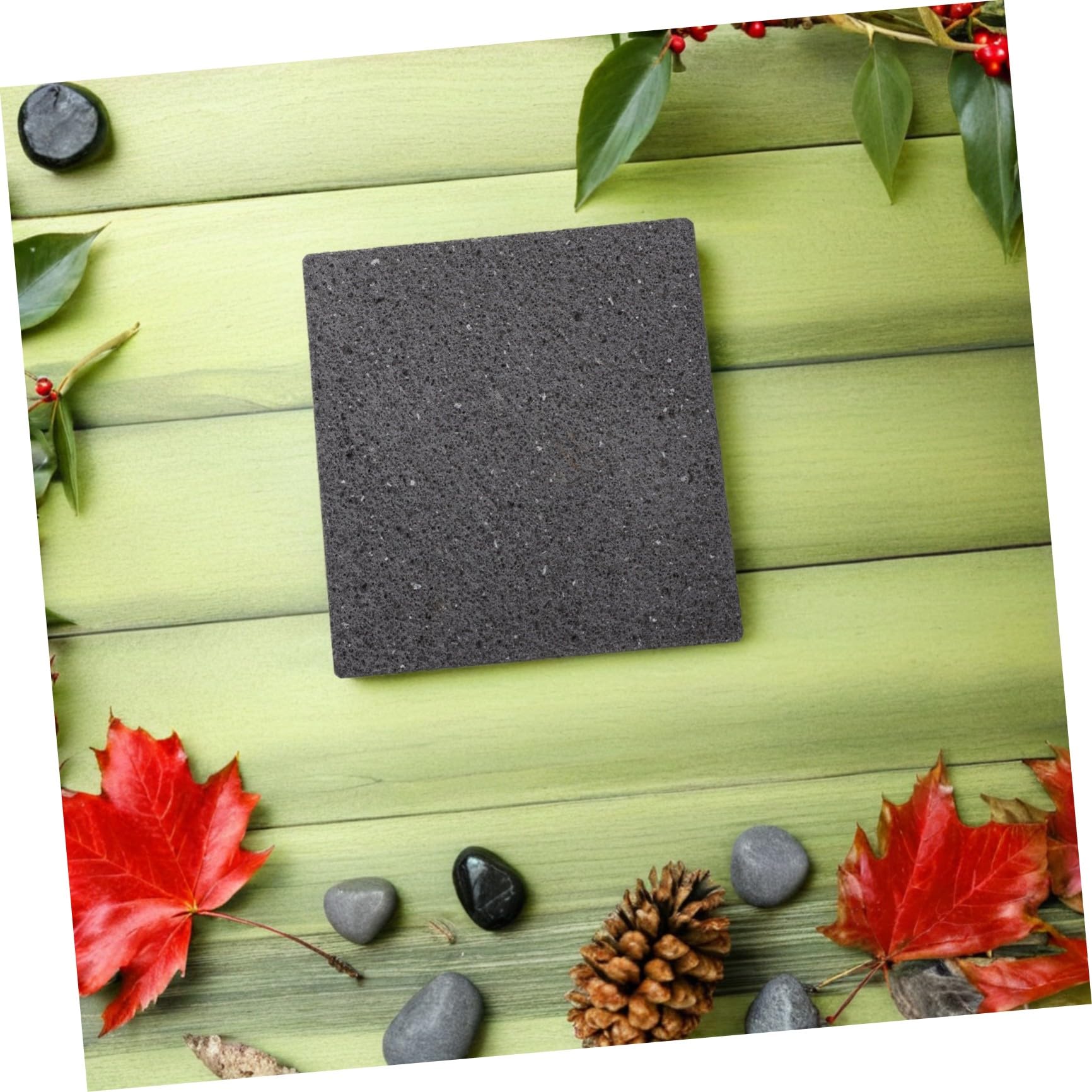 NUOBESTY Pietra per Barbecue Coreana in Pietra Vulcanica 18cm Liscia