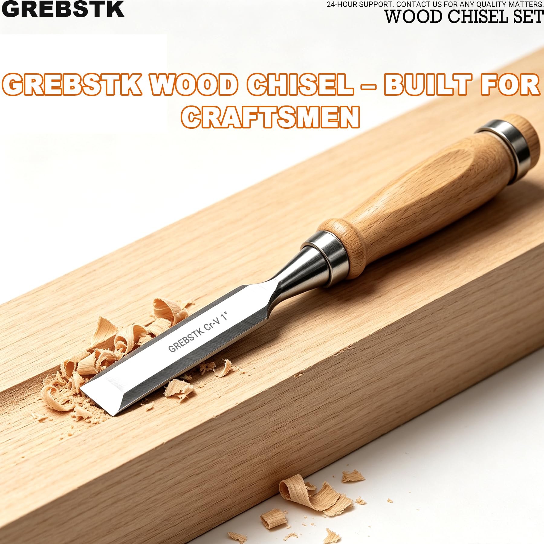 Professionelles Holzmeißel-Werkzeug-Set aus robustem Chrom-Vanadium-Stahl, 4 Stück, 1/4 Zoll, 1/2 Zoll, 3/4 Zoll, 2,5 cm (Oxford-Tasche)