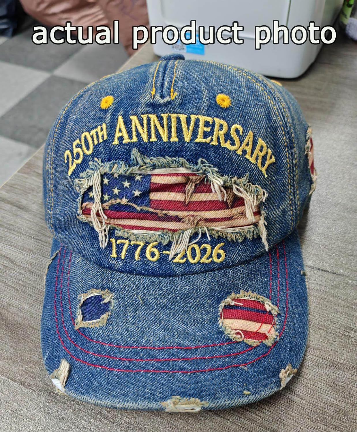 250 Anniversary USA Hat,Patriotic Baseball Cap 1776-2026 - Adjustable USA Retro Denim Baseball Cap - Image 7