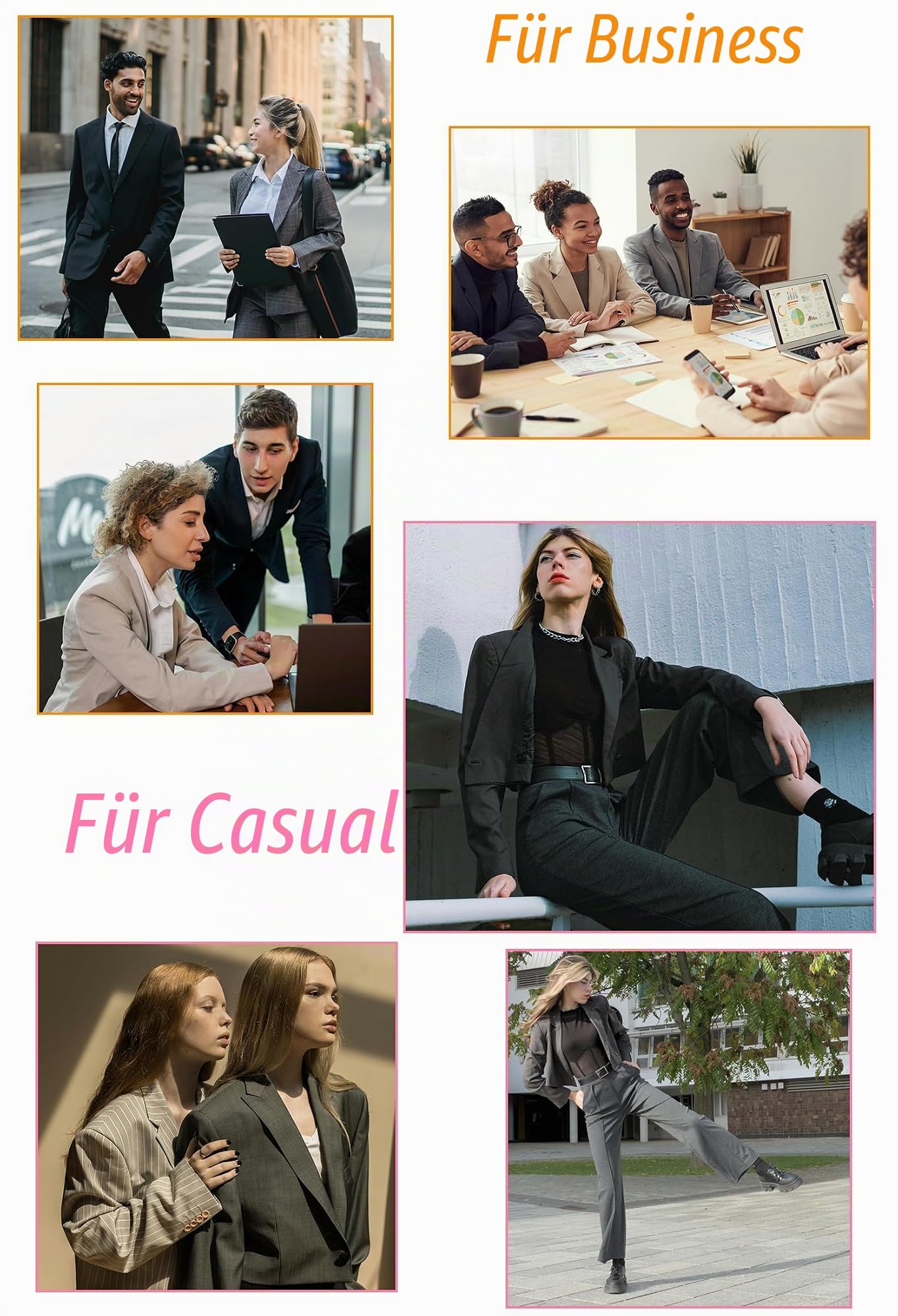 Hosenanzüge für Damen Anzug Set Business Hosenanzug Slim Fit Elegant Office Blazer mit Weites Bein Anzughosen