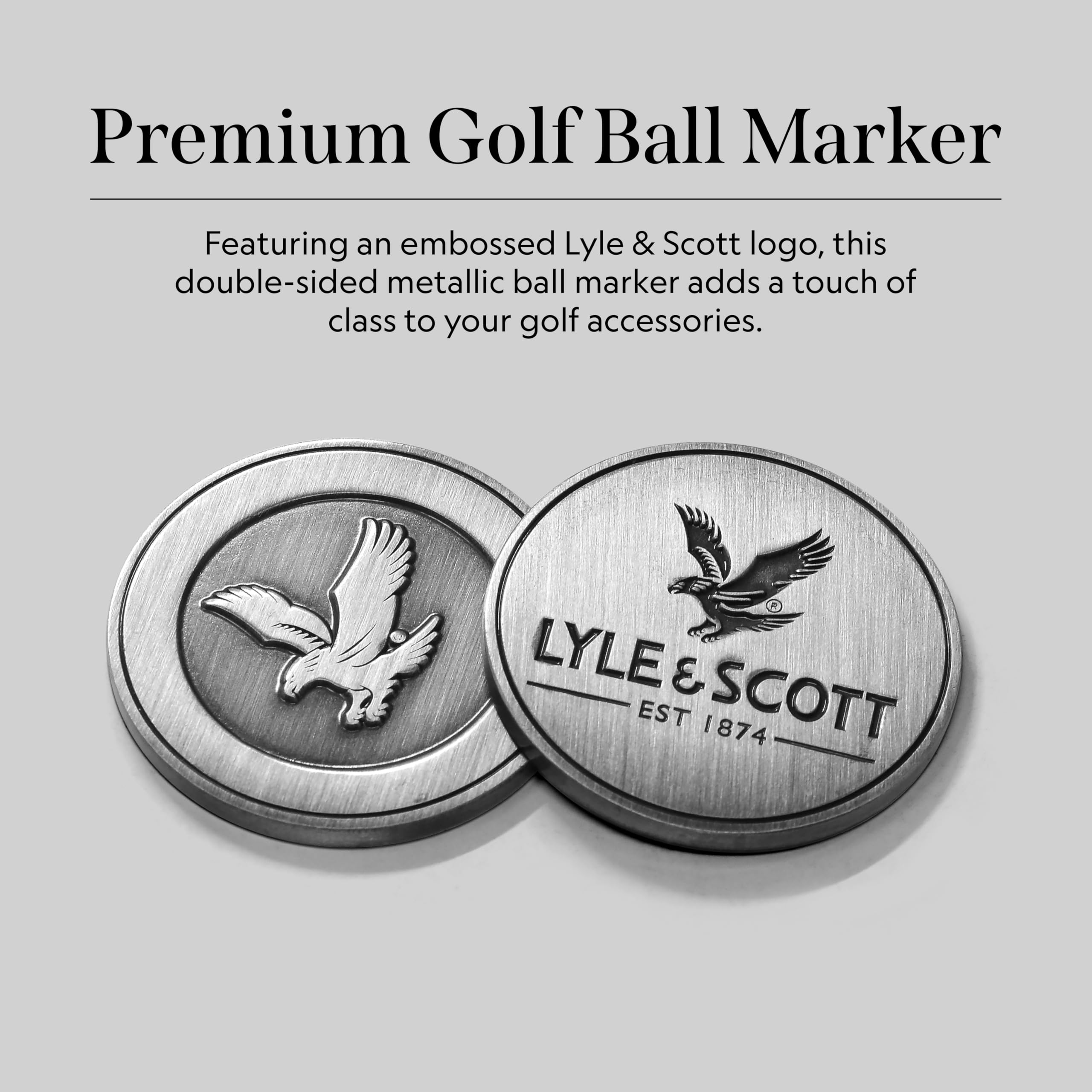 Lyle & Scott Argyle Premium Valuables Pouch - Pitch Perfect Golf Gifts for Men - Lussuosa pelle con cerniera con fodera in velluto, portafoglio per carte, marcatore per palline da 32 mm - Accessori da