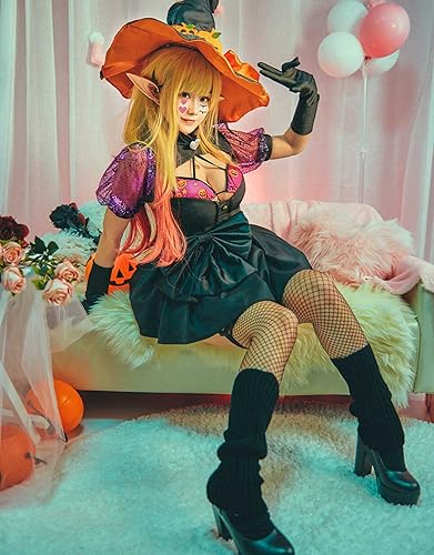 Miniatura 3 de miccostumes Conjunto de vestido de anime de Halloween para mujer, disfraz de cosplay con sombrero y collar