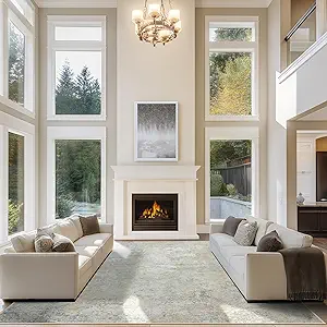 10x14 Area Rugs for Living Room Rug Washable: Abstract Large Rug Indoor Modern Carpet Non Slip for Dining Room Bedroom Nursery Home Office Beige Grey