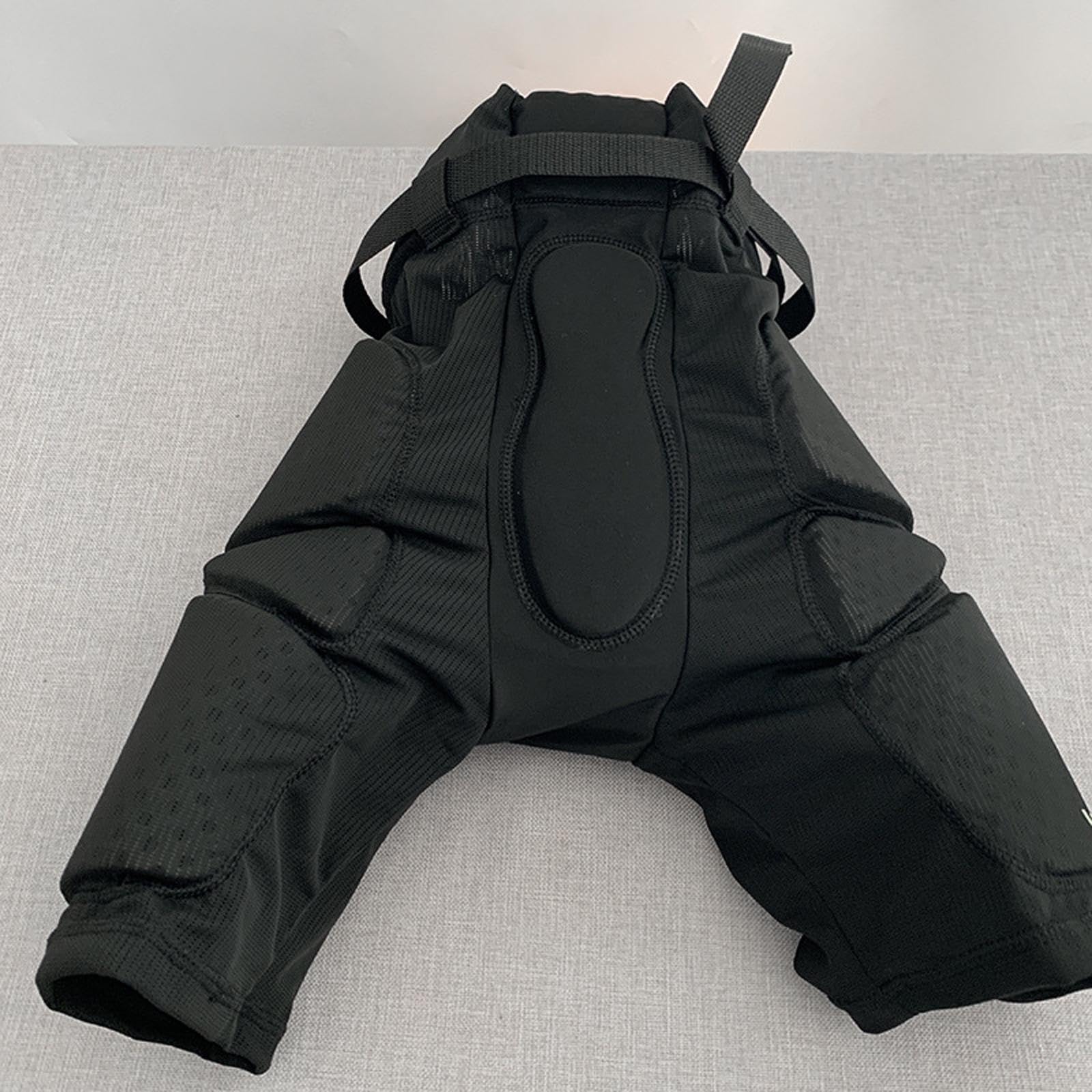 Colaxi Ice Hockey Anti Fall Pants Roller Skating Anti Fall Pants Practical with Protective Pouch Comfortable Lightweight Breathable, L Teen Black