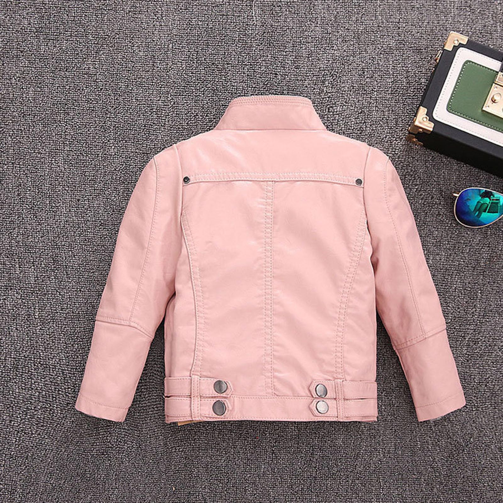 Giacca in pelle per bambini Cappotto da moto primavera giacca moda con cerniera per ragazze ragazzi