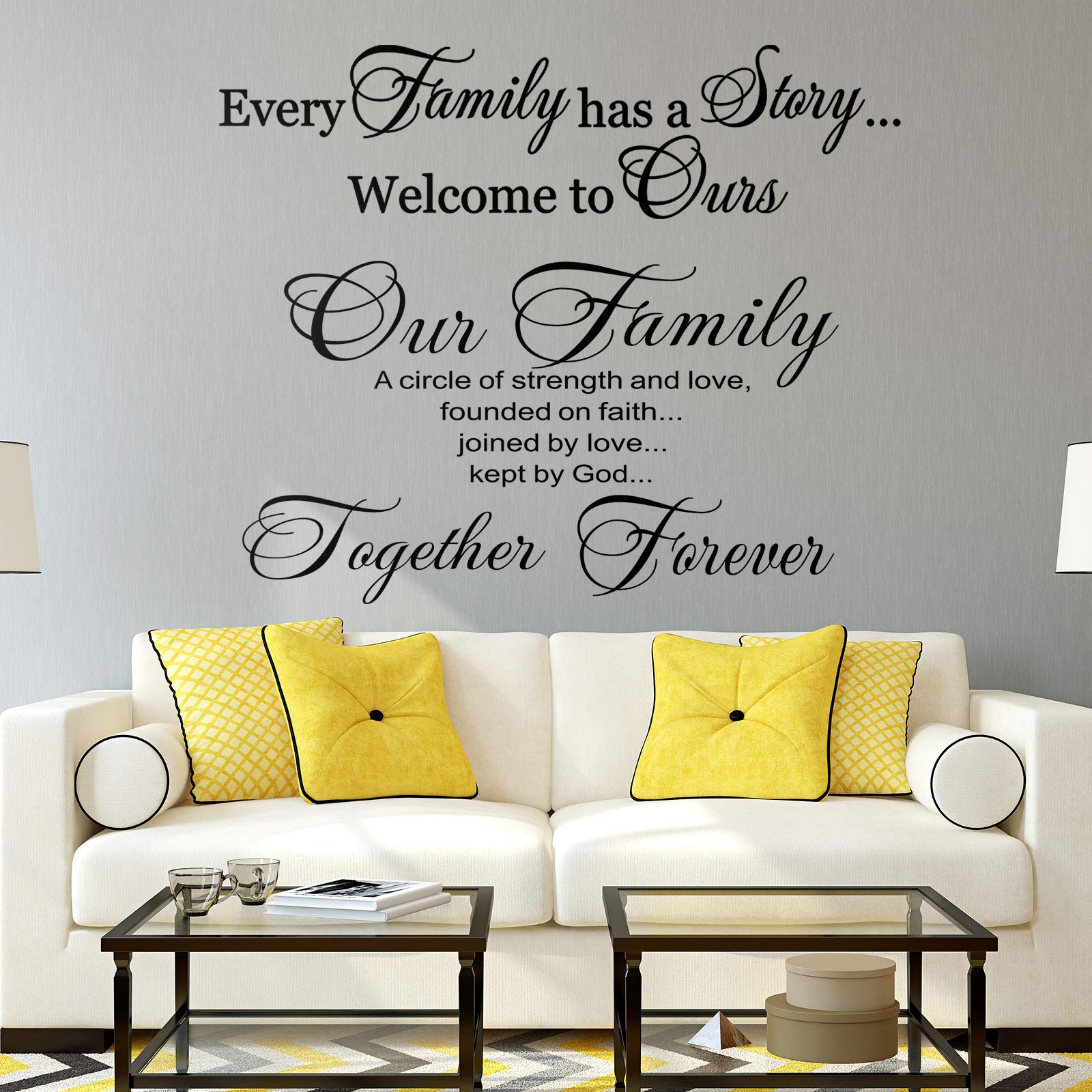 Buy 2 Pcs Vinyl Wall Quotes Stickers Family Lettering Wall Decals