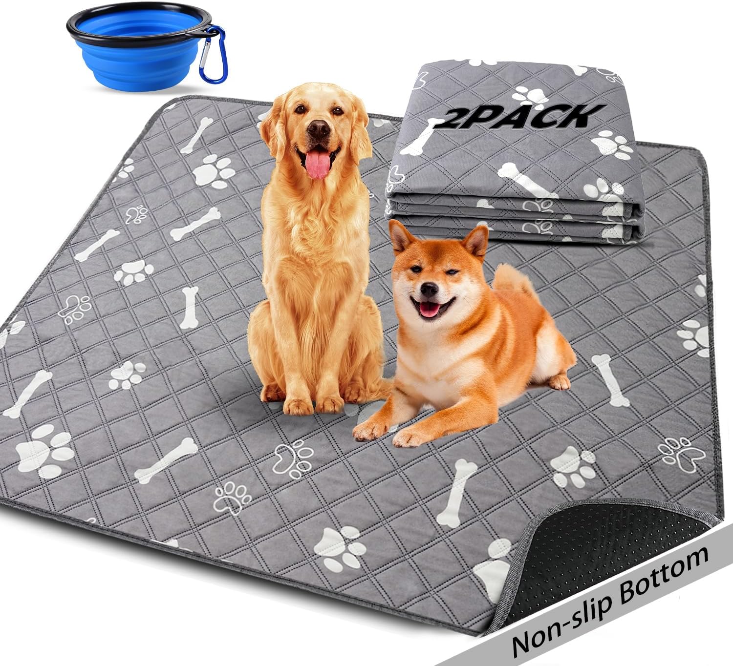 SOLOSHINE Washable Puppy Dog Pee Pad, 34" X52" Extra Large