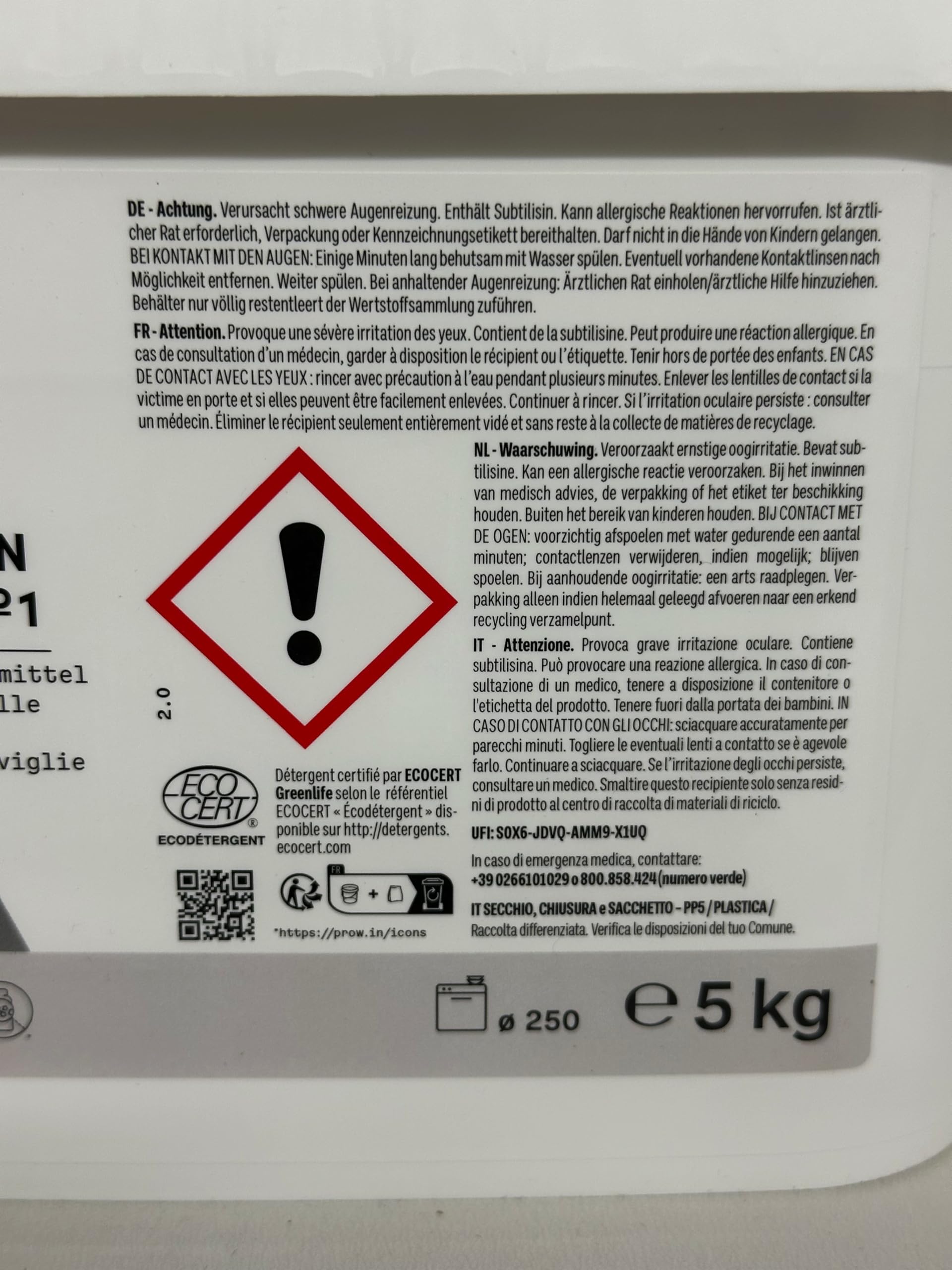 WPW Geschirrspülmittel 5 kg Pulver