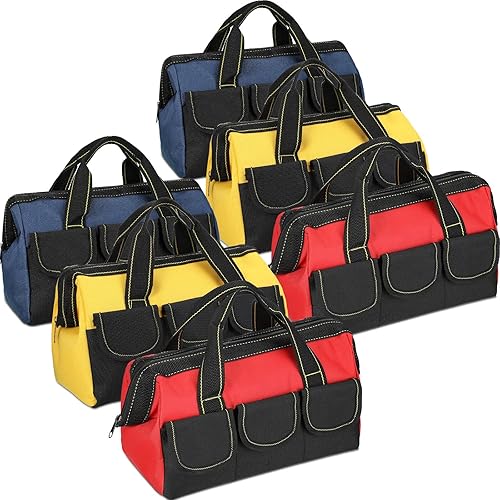 Silkfly 6 bolsas de herramientas para hombres y mujeres, bolsa de herramientas resistente con parte inferior dura impermeable, múltiples bolsillos,