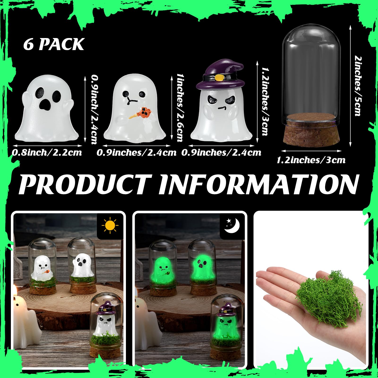 20 Mini Fantasmi Di Gomma Per Halloween - Decorazioni Per Acquari, Piante In Vaso, Feste E Scenografie