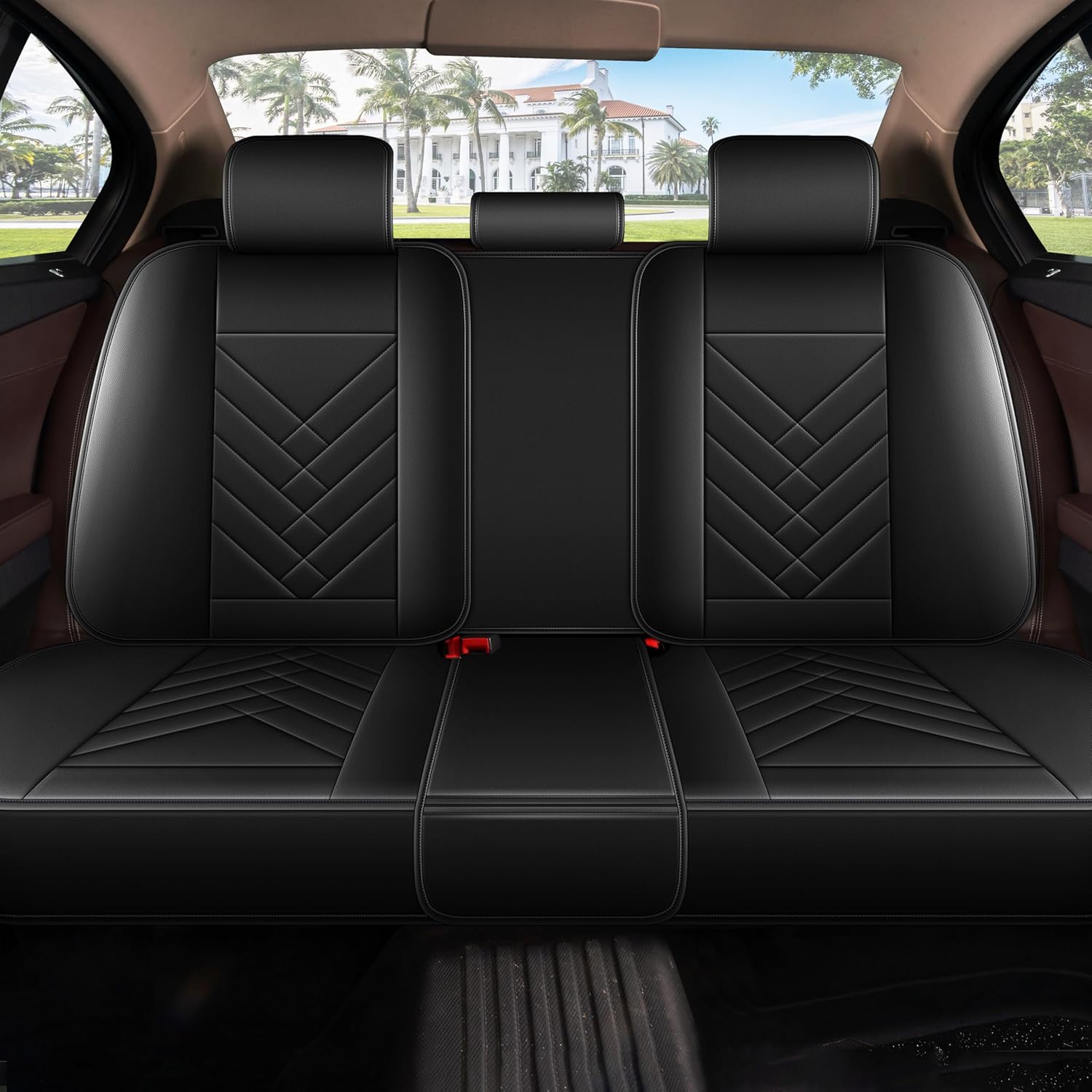 AOMSAZTO Car Seat Cover for Chevrolet Chevy Colorado 2015-2025 2026 Full Set, Leather Car Seat Protector Waterproof, Non Slip Car Seat Cushion, Interior Seat Covers Automotive Accessories - Black