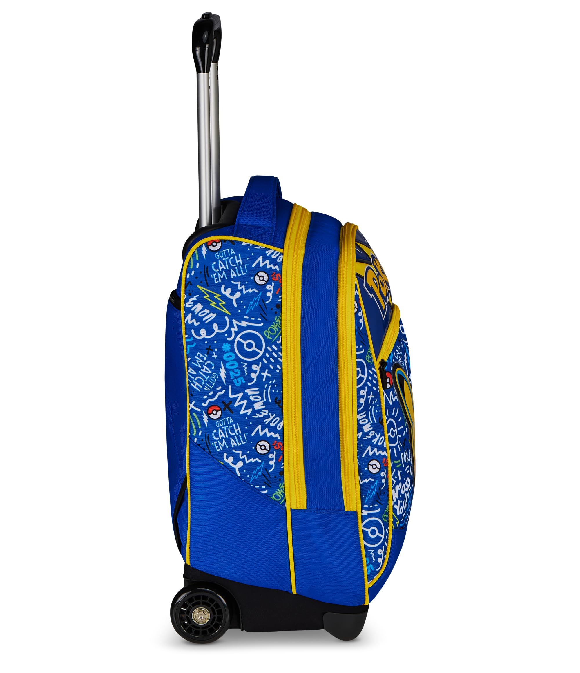 Seven Pokemon Big Trolley, 36 L, Doppio Scomparto, Spallacci a scomparsa, Doppio uso, Tasca frontale, Scuola elementare, Pikachu, Bambini e Bambine, giallo/blu