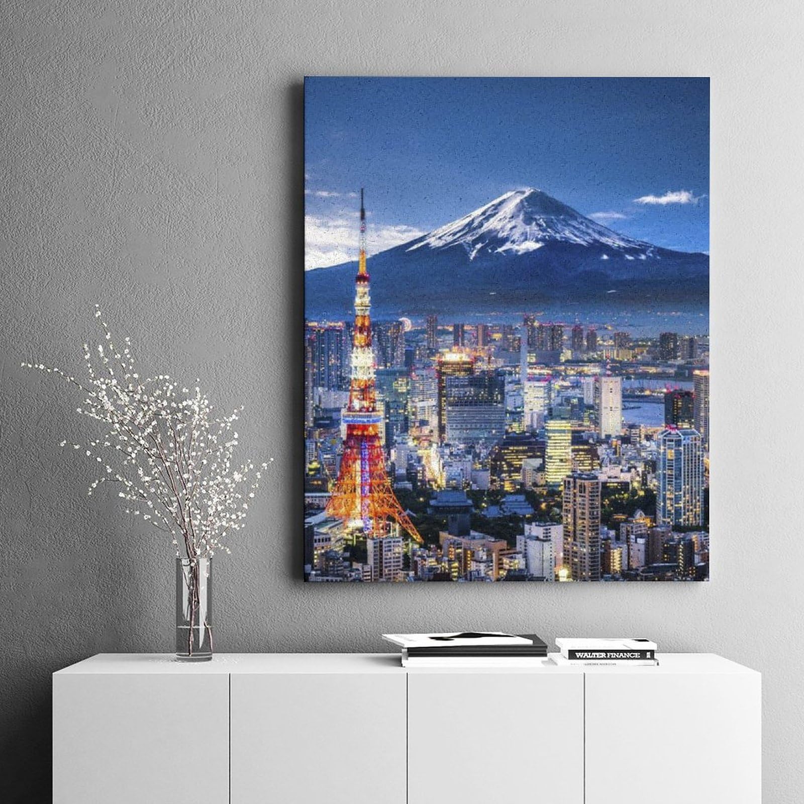 Amazon | 東京タワーと富士山 数字油絵 活気に満ちた日本の都市景観