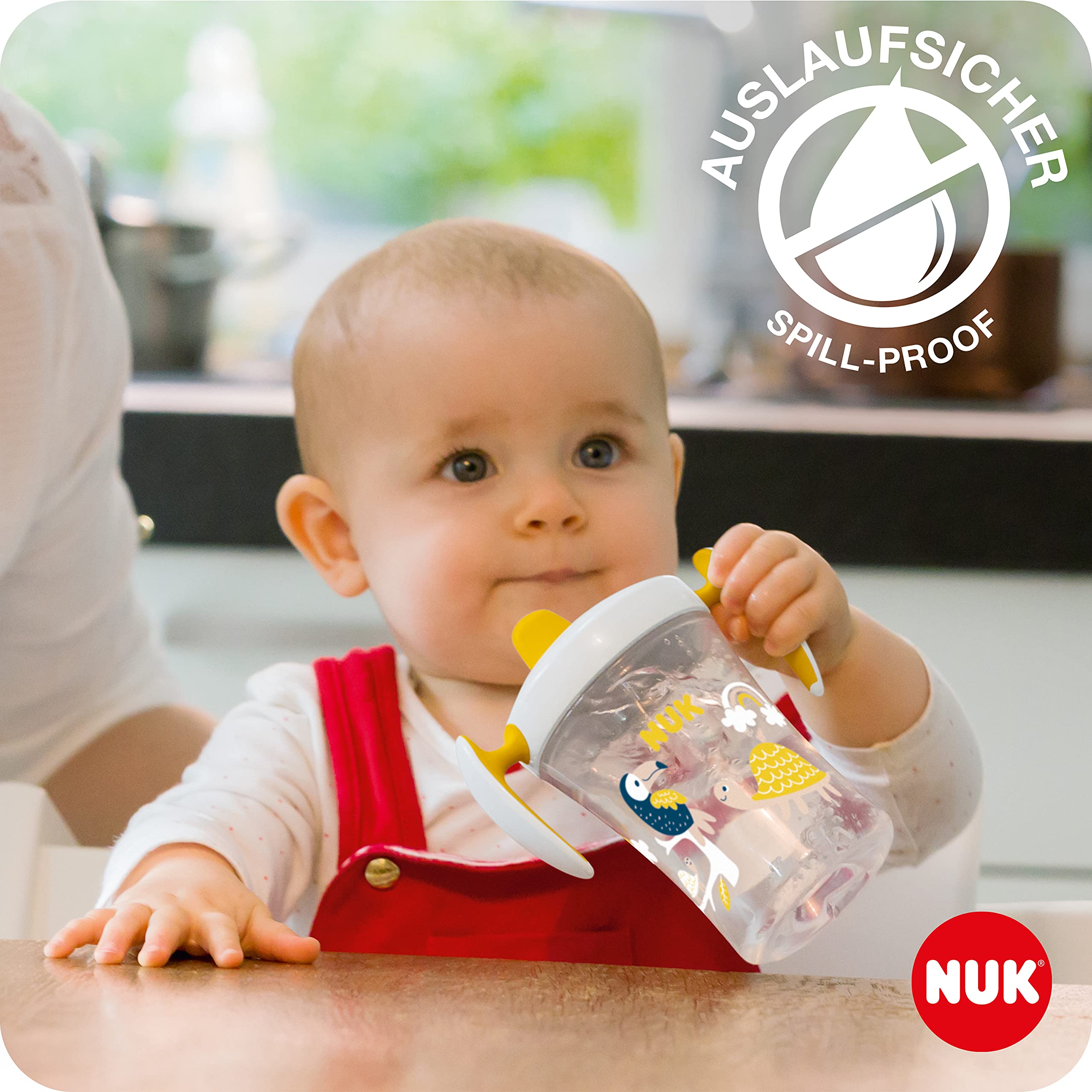 NUK 10255608 Trainer Cup Kubek niekapek | Niekapiący ustnik z miękkiego materiału | Od 6 miesięcy | Nie zawiera BPA | 230 ml | Zebra (niebieska)