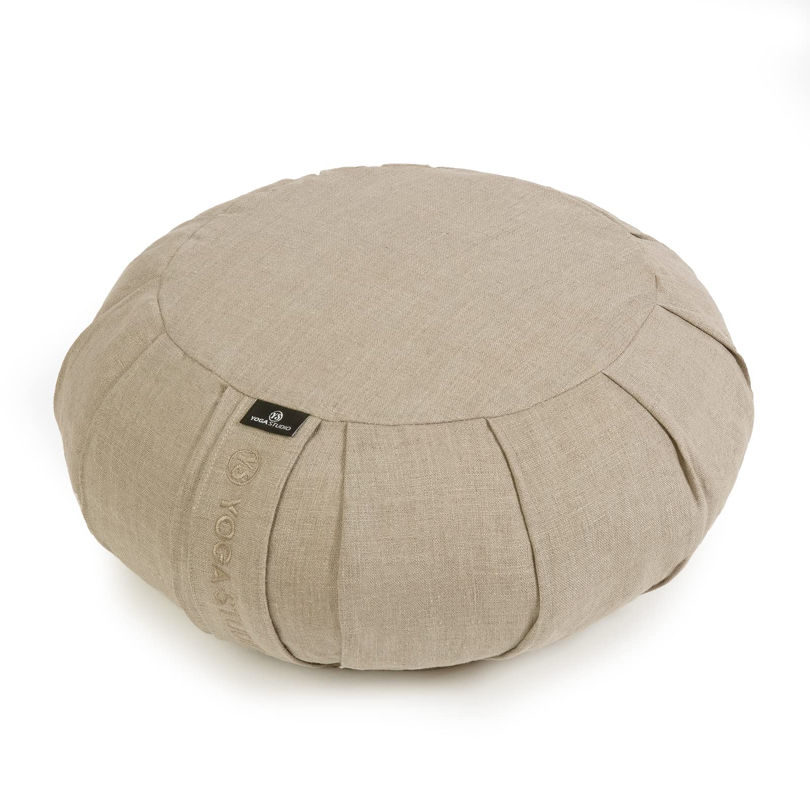 Housse De Rechange Zafu Rond Yoga Studio – Coton Bio Gris Clair – Fermeture Éclair + Poignée – Rafraîchissez Votre Coussin
