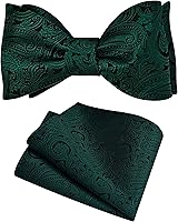 Vista 1 de GUSLESON Pajaritas de cachemira para hombre, pajarita, pañuelo de jacquard con bolsillo cuadrado