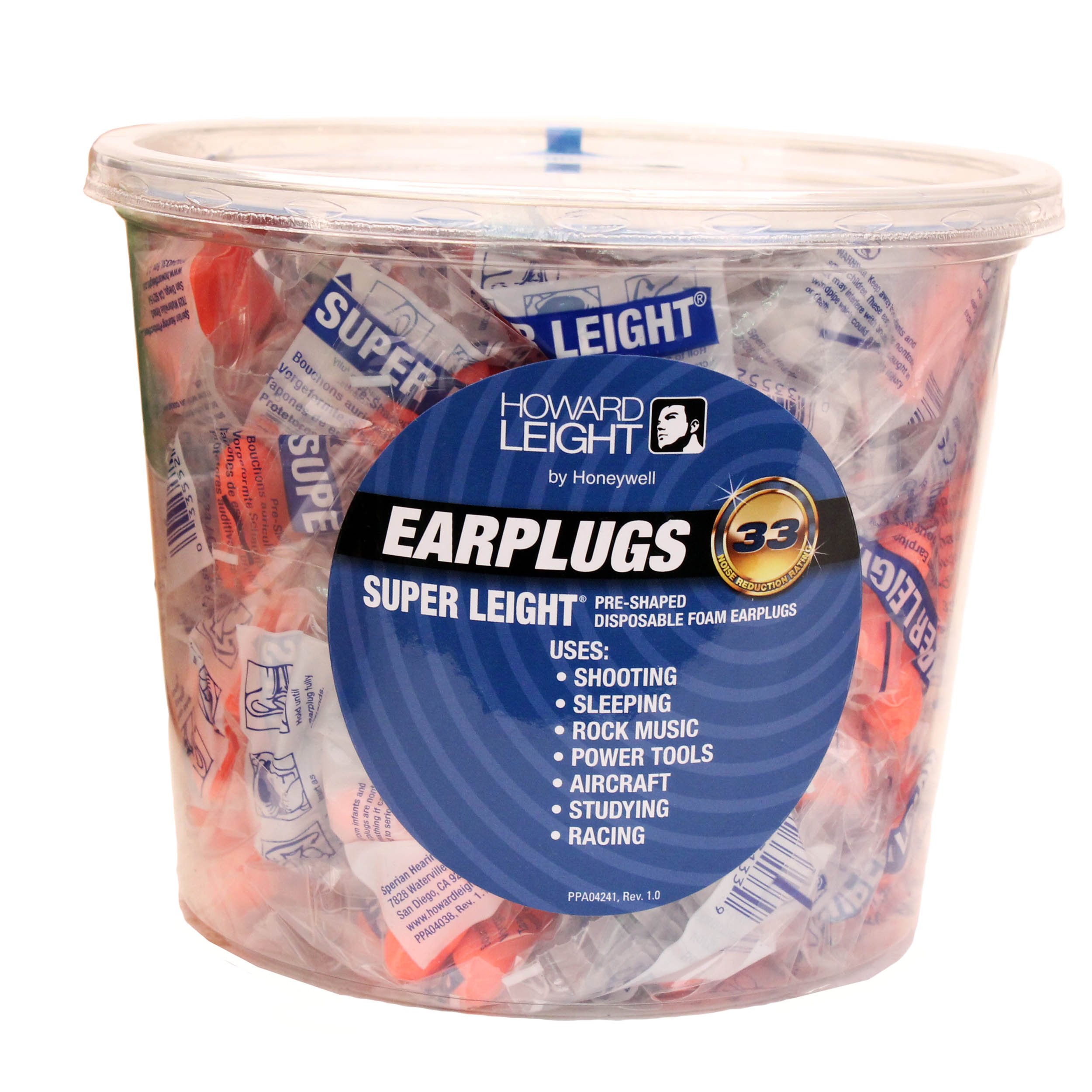 Howard LeightDisposable Super Leight Ear Plug, Foam, Orange, NRR 33, with Out Cord, 100 Pair