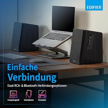 Edifier R1700BT Active Bookshelf Speaker with Built-In Amplifier, Black