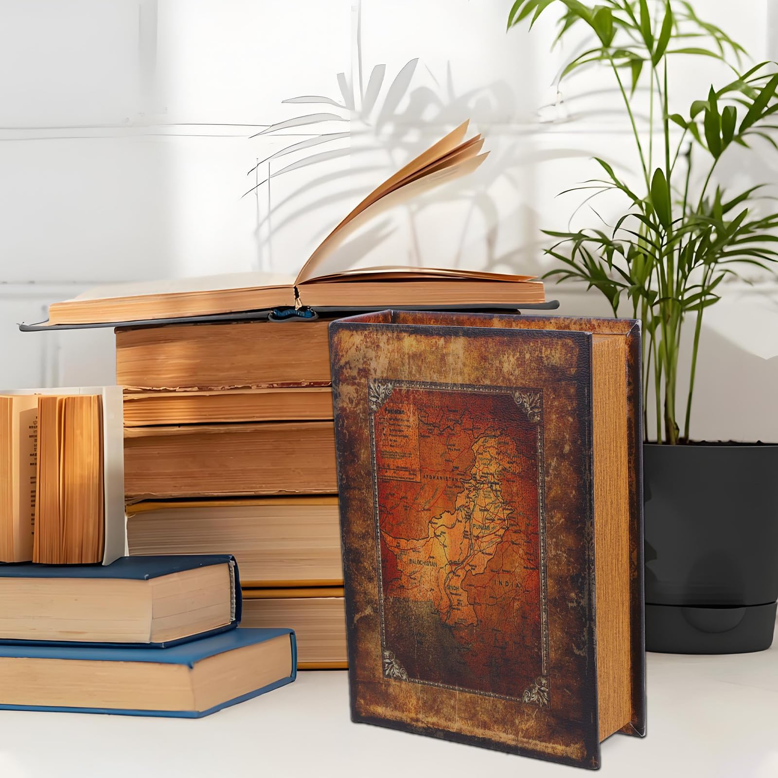 TOYANDONA Caja Simulada con Forma de Libro Grande Estilo Biblia Caja de Almacenamiento Decorativa para Joyas Llaves y Objetos Pequeños Organizador Decorativo para Hogar y Oficina