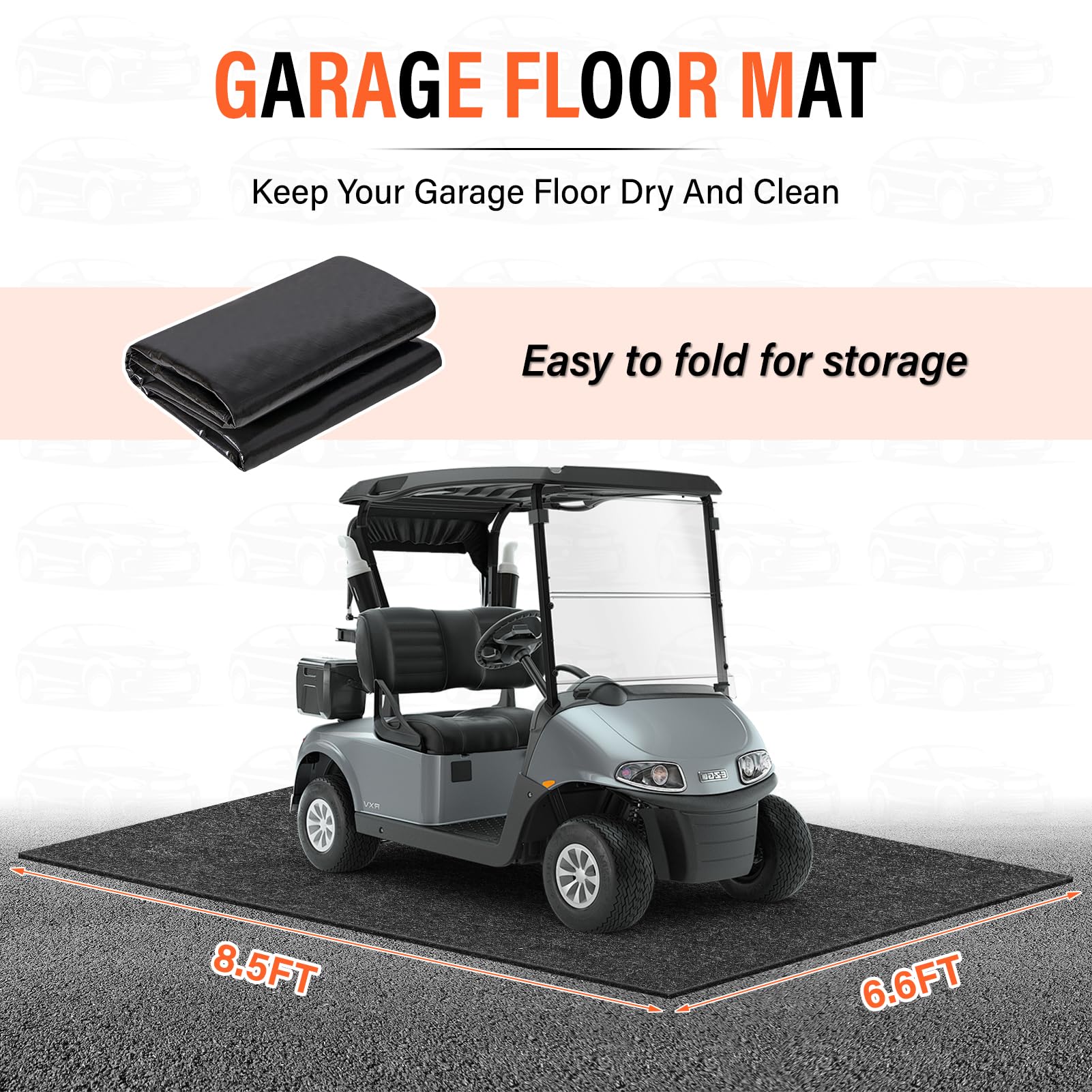 Tapis de sol de garage pour dessous de voiture, 2 x 2,5 m, tapis de stationnement absorbant l'huile, protège les sols contre les gouttes d'huile, les déversements, les taches et les