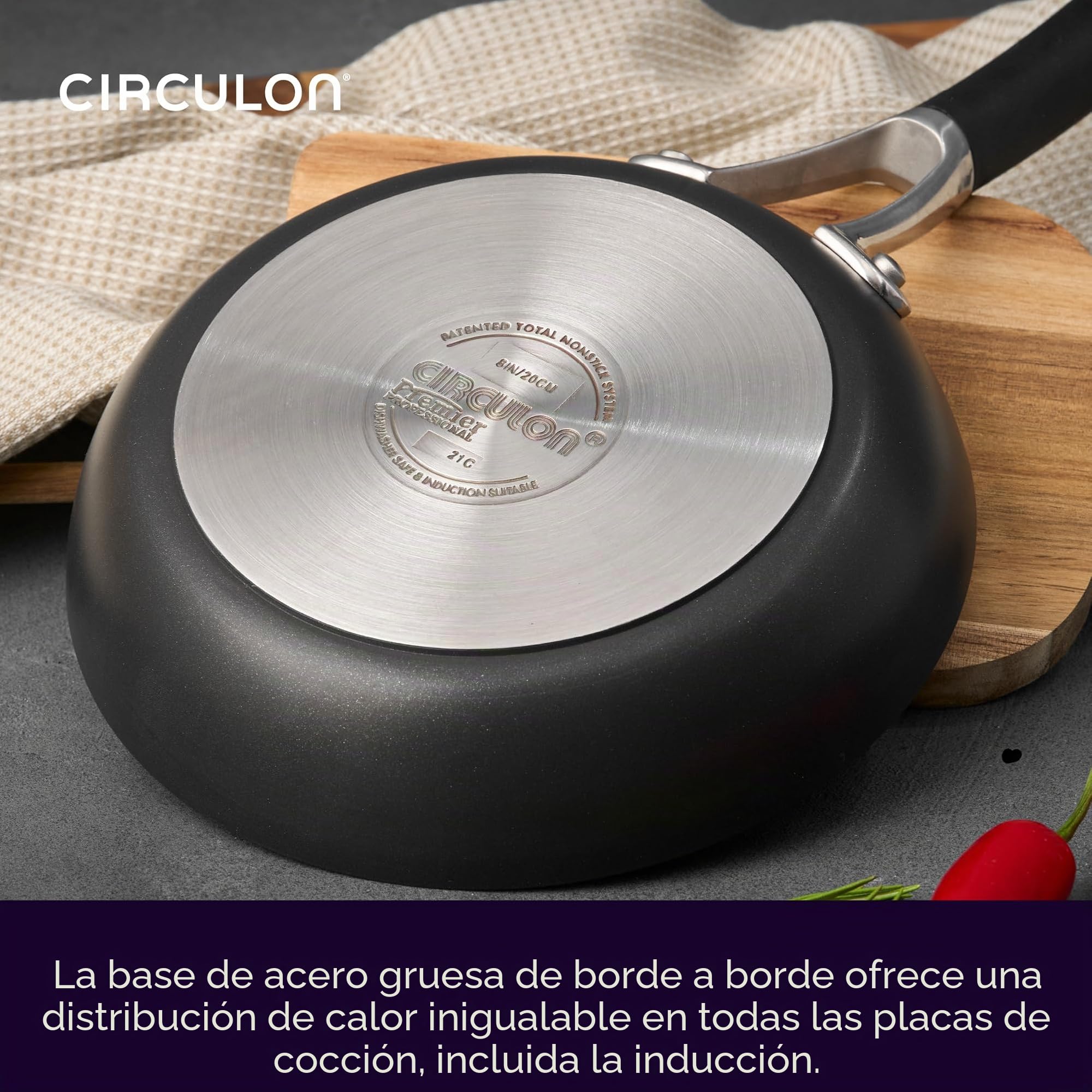 Circulon Juego de 5 sartenes antiadherentes con Tapas de Vidrio y Asas de Agarre Suave, cacerolas Negras aptas para lavavajillas y sartén con garantía de por Vida