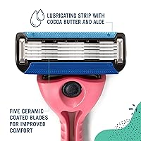 Vista 4 de Preserve Shave 5 Maquinilla de afeitar recargable de cinco hojas, hecha de materiales reciclados, azul marino