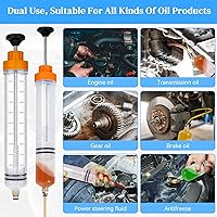 Vista 6 de Gisafai Bomba de Extractor de Líquido Automotriz Manual de 200cc Jeringa de Extractor de Aceite para Limpiador Manual de Gasolina para Dirección