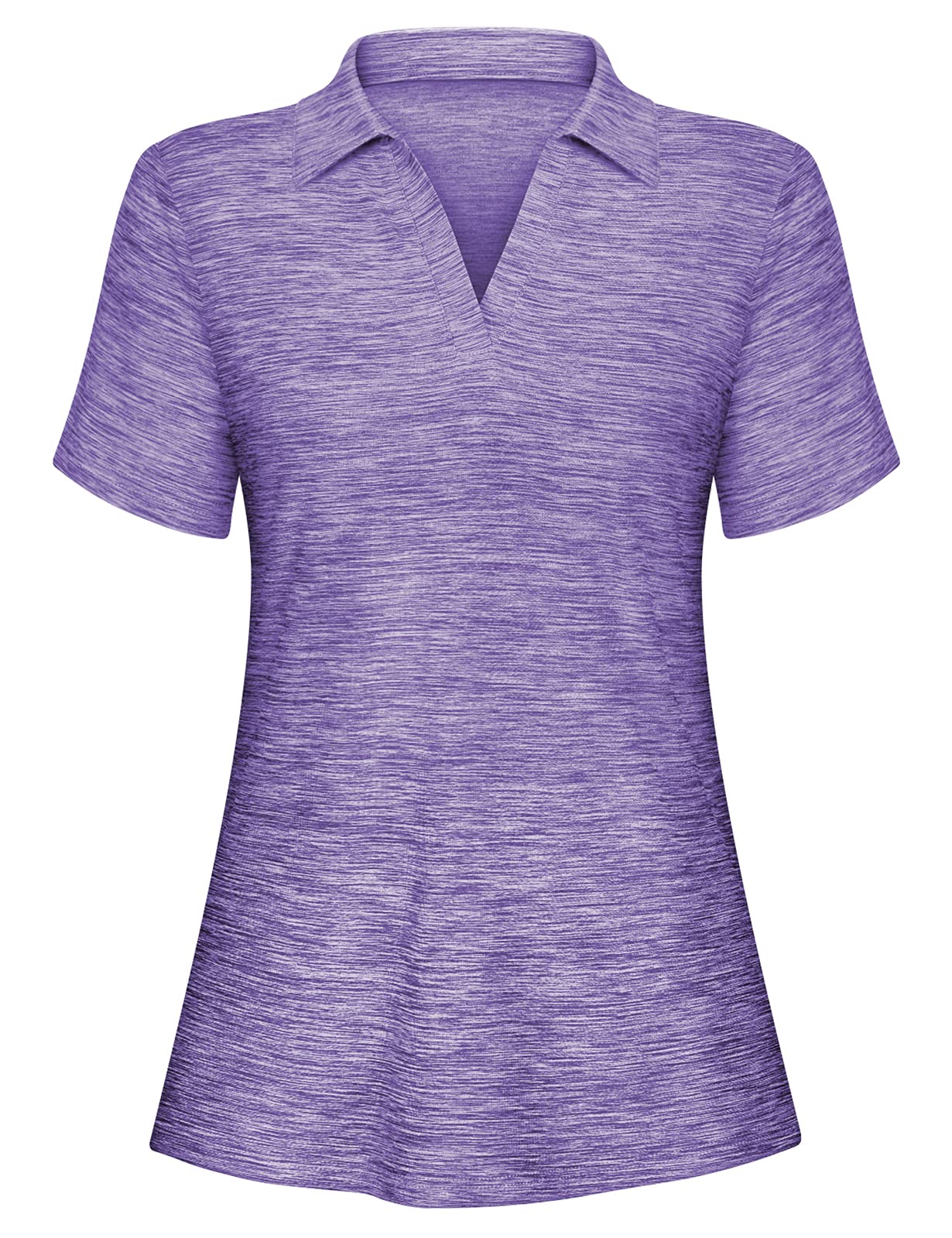 Cucuchy Womens V Neck Golf Polo Shirts Moisture Wicking Sports Workout Tops