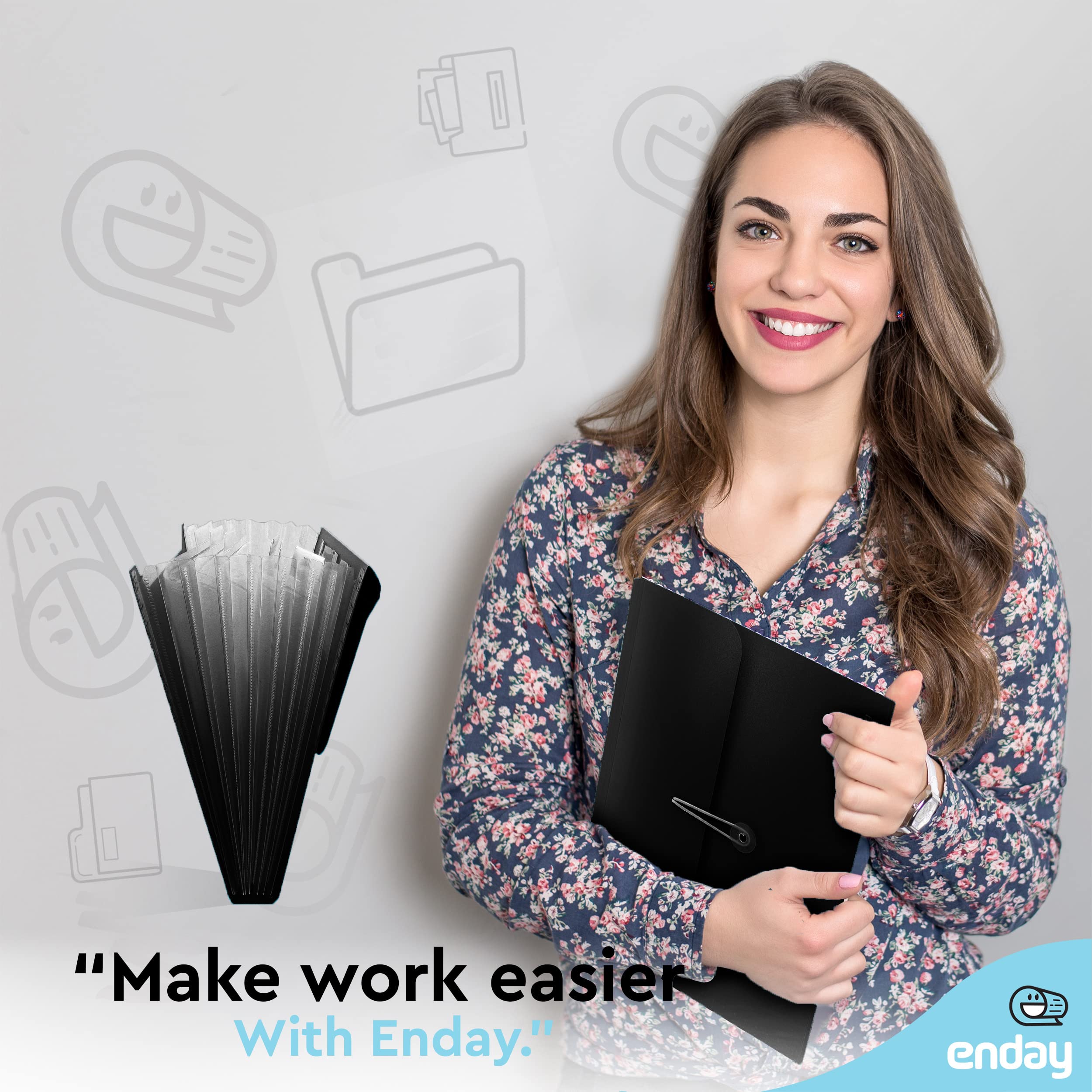 Amazon.com : Accordion File Organizer Black, 7 Pocket Expanding
