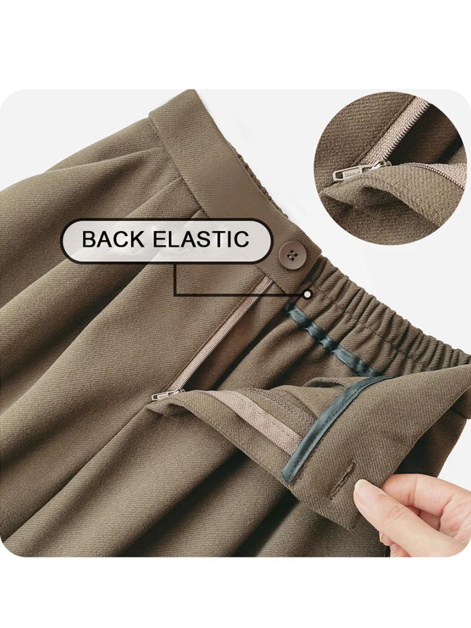 Faldas De Tubo Mujer Womens Vintage Midi Falda Larga con Bolsillos Moda Alta Cintura Un Botón Cremallera Engrosada Faldas