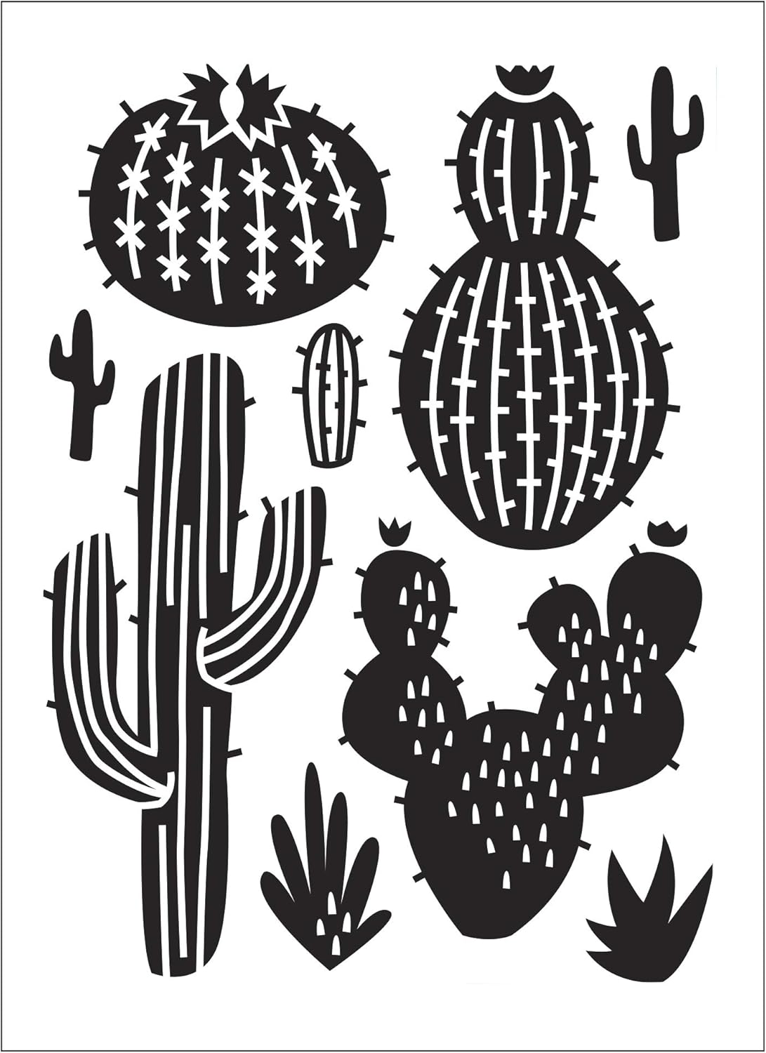 Darice Embossing Folder A6, Template Scattered Cactus, Transparente