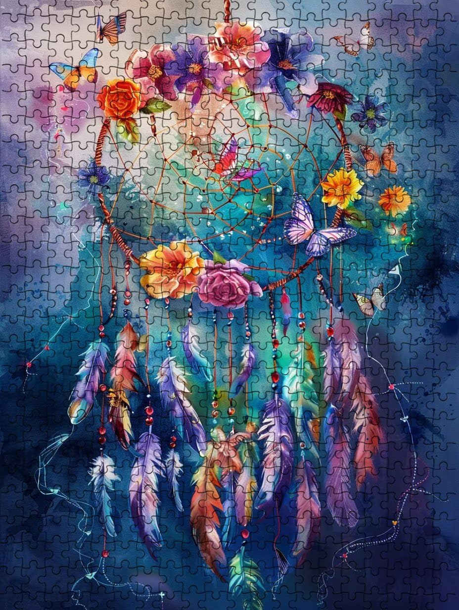 Puzzle 4000 Teile, Blumen Schmetterlinge Traumnetz Puzzle Erwachsene 4000, Klassische Puzzles, Puzzlespiele für Die Ganze Familie, Mit Schöner Verpackung, Dekoration Puzzles und Geschenke FNKL3-503