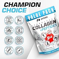 Vista 6 de Colágeno en polvo para mujeres y hombres (5 libras) Tipos I y III sin sabor, fácil de mezclar, péptidos de proteína hidrolizada sin OMG, alimentados