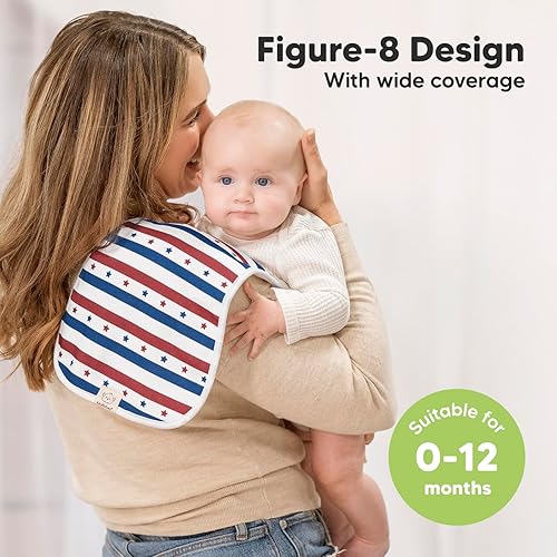 Miniatura 3 de Paños orgánicos para eructos para bebés niños y niñas, paquete de 5 paños de algodón súper absorbentes para bebés, trapos suaves y afelpados para