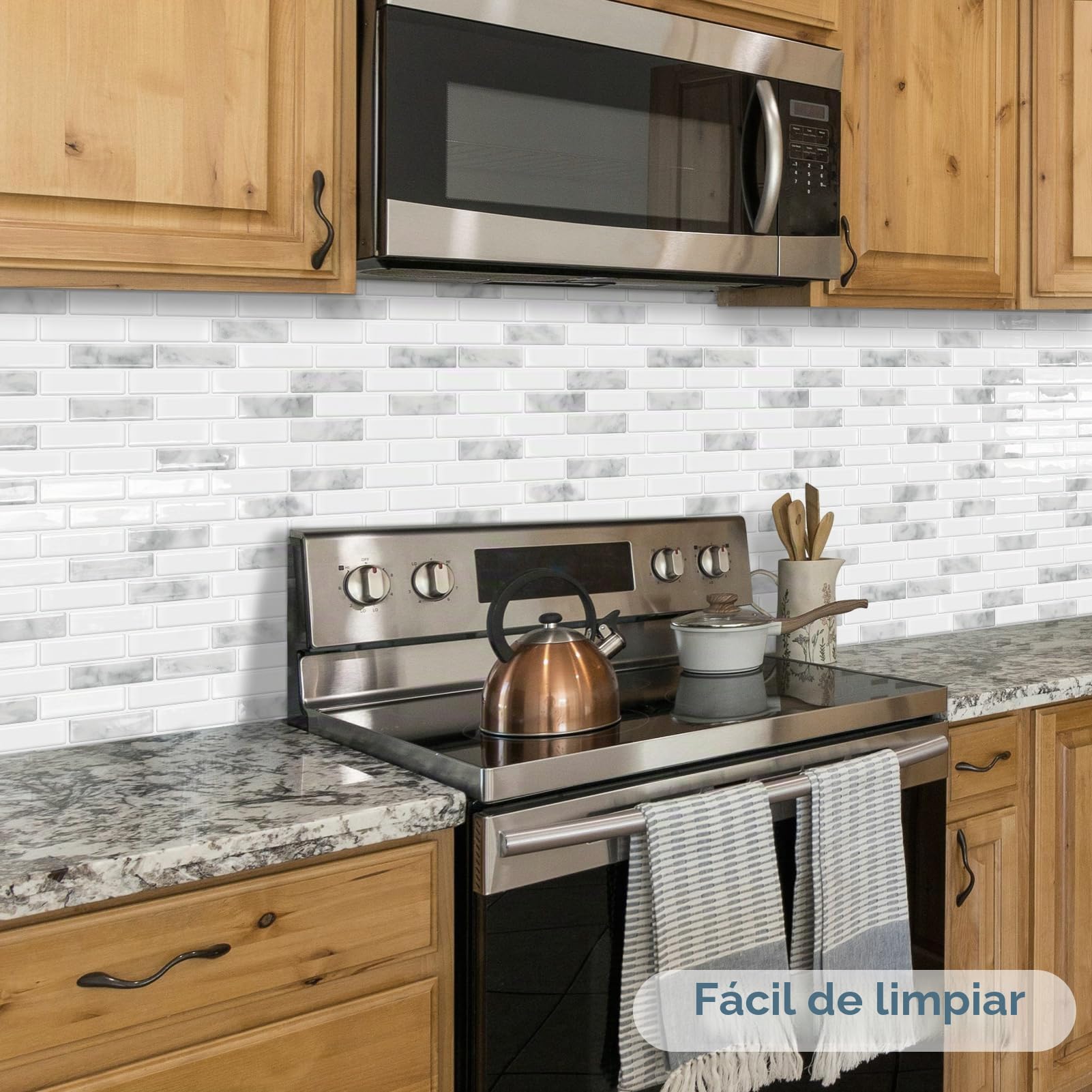 DEWOO Cristal Autoadhesivos Azulejos Vinilo Adhesivo Baldosas 3d Relieve Pared Mármol Piedra Cocina Baño,10-Piezas (30.5 x 30.5cm)