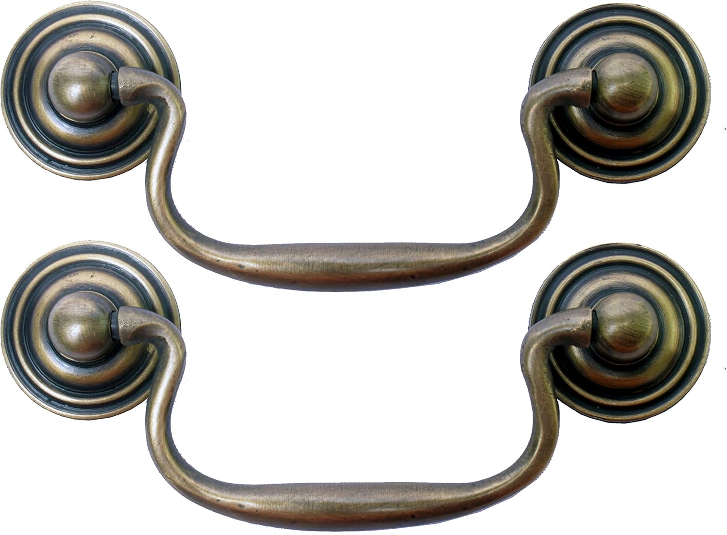 Classic Style Solid Brass Swing Bail Cabinet Pulls Set of 2 by Nesha