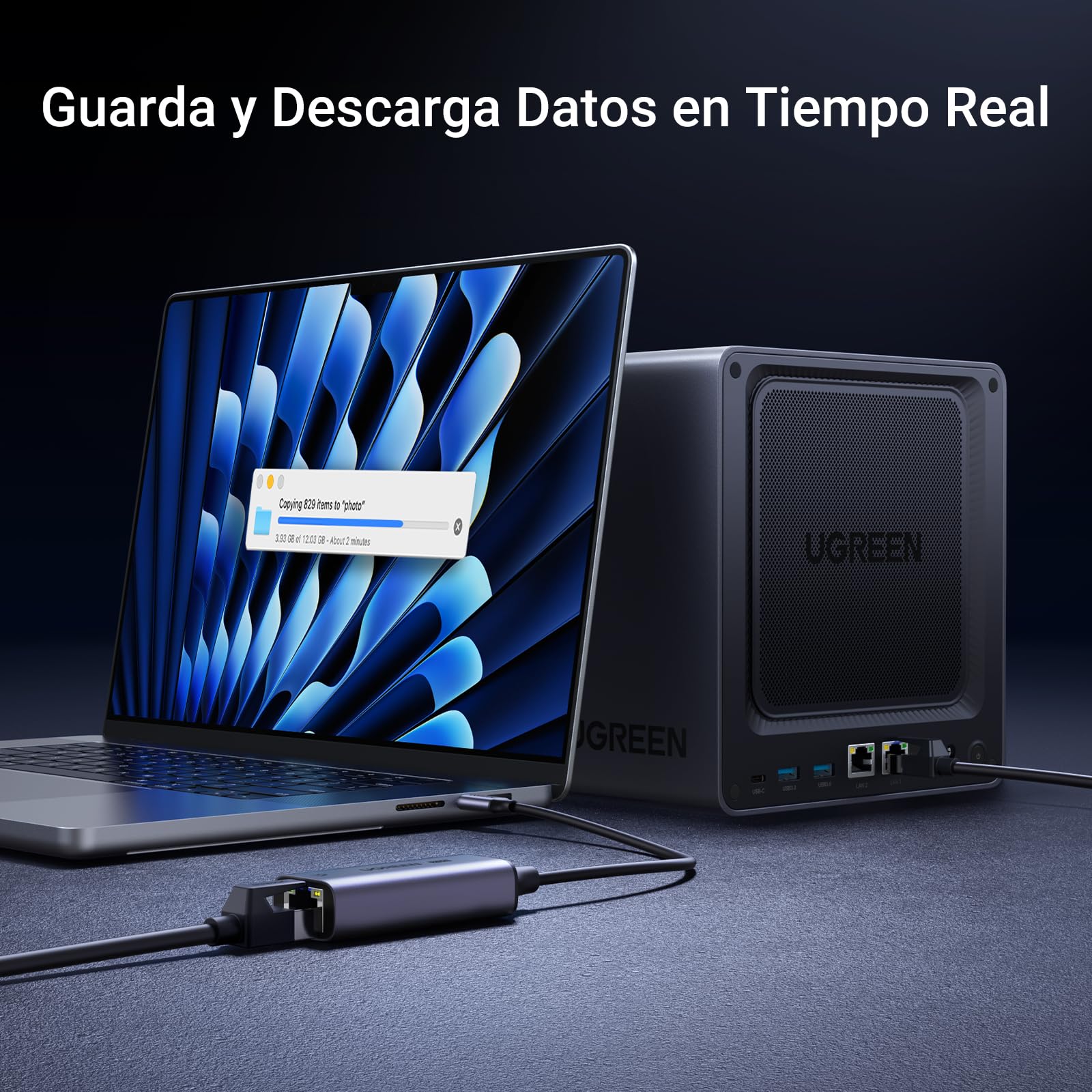UGREEN Adaptador USB C a Ethernet 2.5G Thunderbolt 4 3 Tipo C Gigabit Adaptador RJ45 Tarjeta de Red Aluminio 2500Mbps LAN para iPhone 17 Pro MAX Air MacBook Pro Air iPad Pro Air Galaxy S24 Xiaomi 13