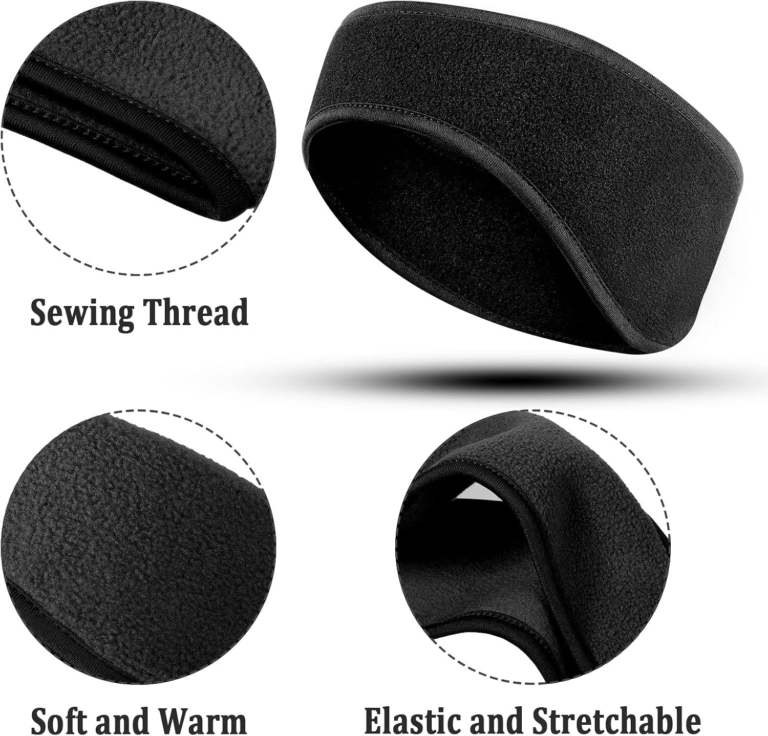 6 Pcs Kids Fleece Ear Warmer Headband with Neck Gaiter Set Winter Ear Muff Headband and Neck Scarf for Child Skiing Outdoor