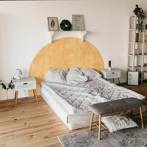 Miniatura 3 de Calcomanía de cabecera bohemia con estampado pastel, medio círculo, calcomanía de decoración de pared de semicírculo, calcomanía de arco de cama,