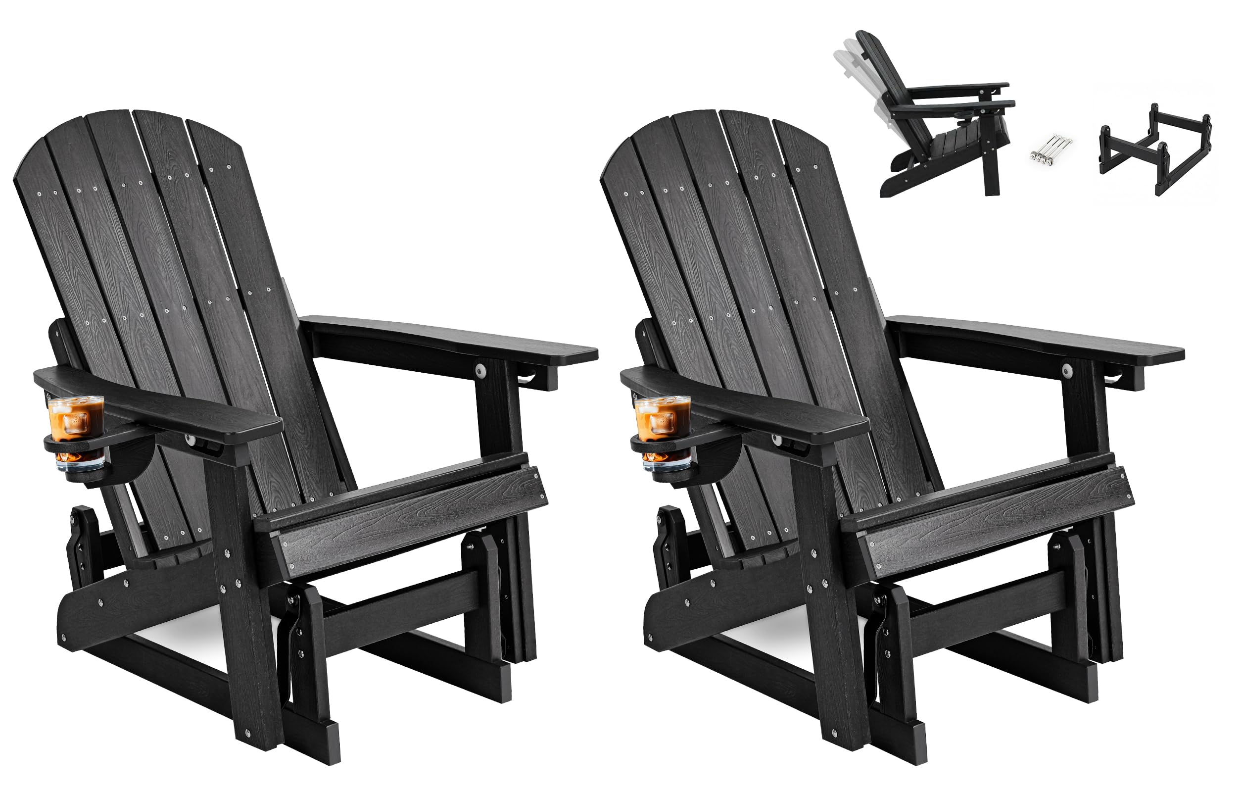Kibaso Outdoor Glider Adirondack Chairs