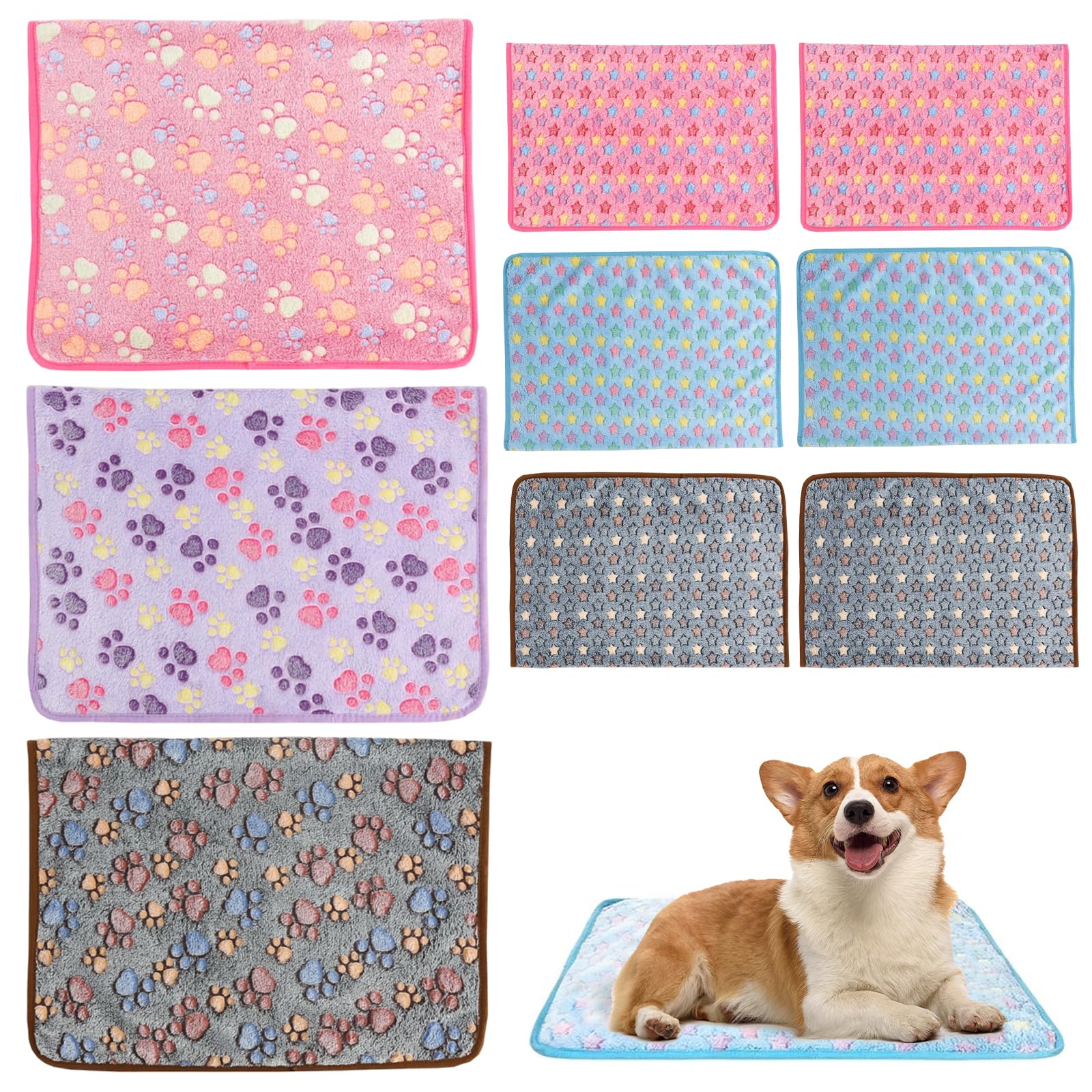 TFLPUO 9PCS Guinea Pig Cage Liner, Guinea Pig Fleece Cage Liner Accessories Washable Pet Blankets Sleep Mat for Hamster Ferret Hedgehog