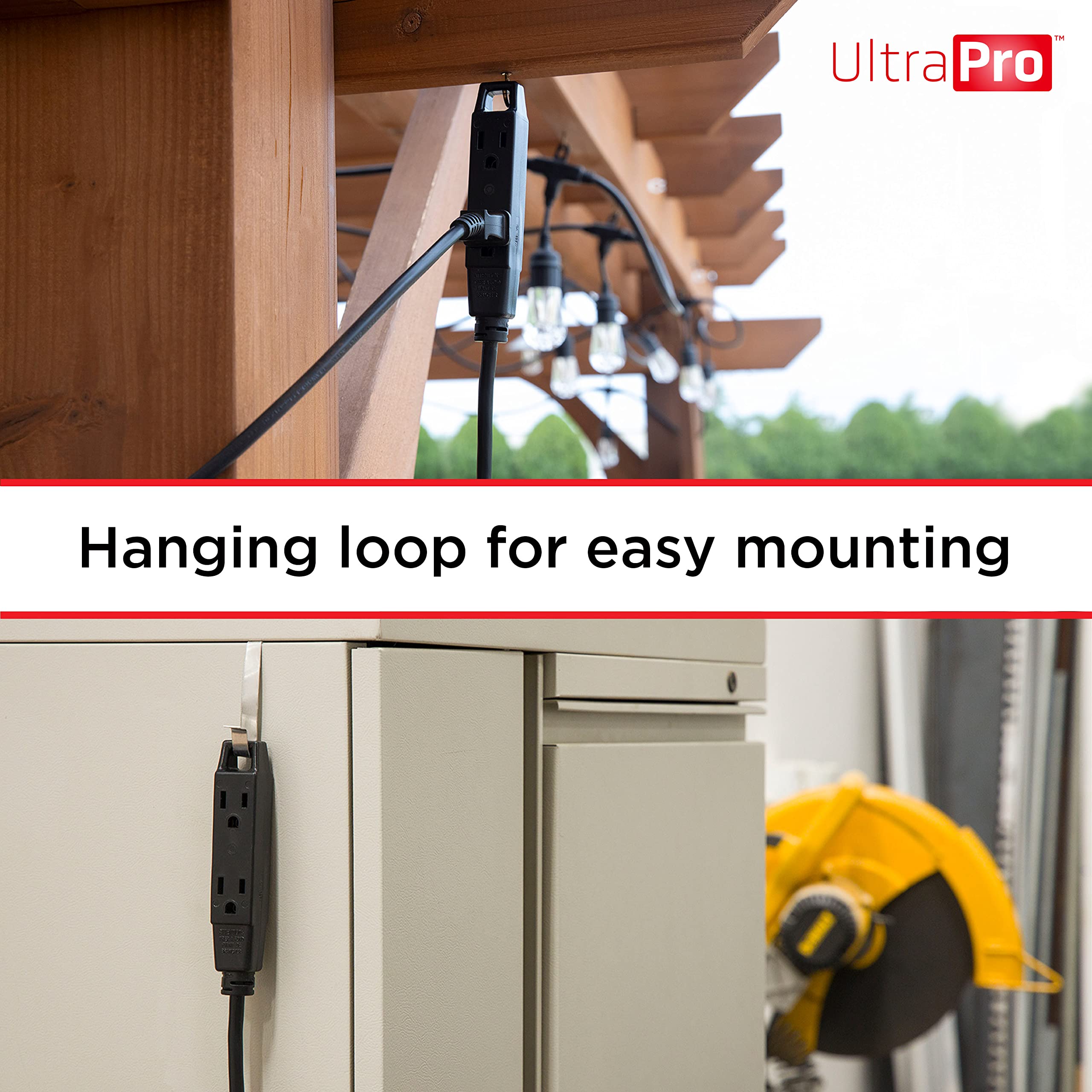UltraPro 25 Ft Outdoor Extension Cord 3 Outlet Extension